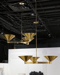 Large Scale Brass Three-Arm Chandelier