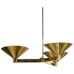Large Scale Brass Three-Arm Chandelier