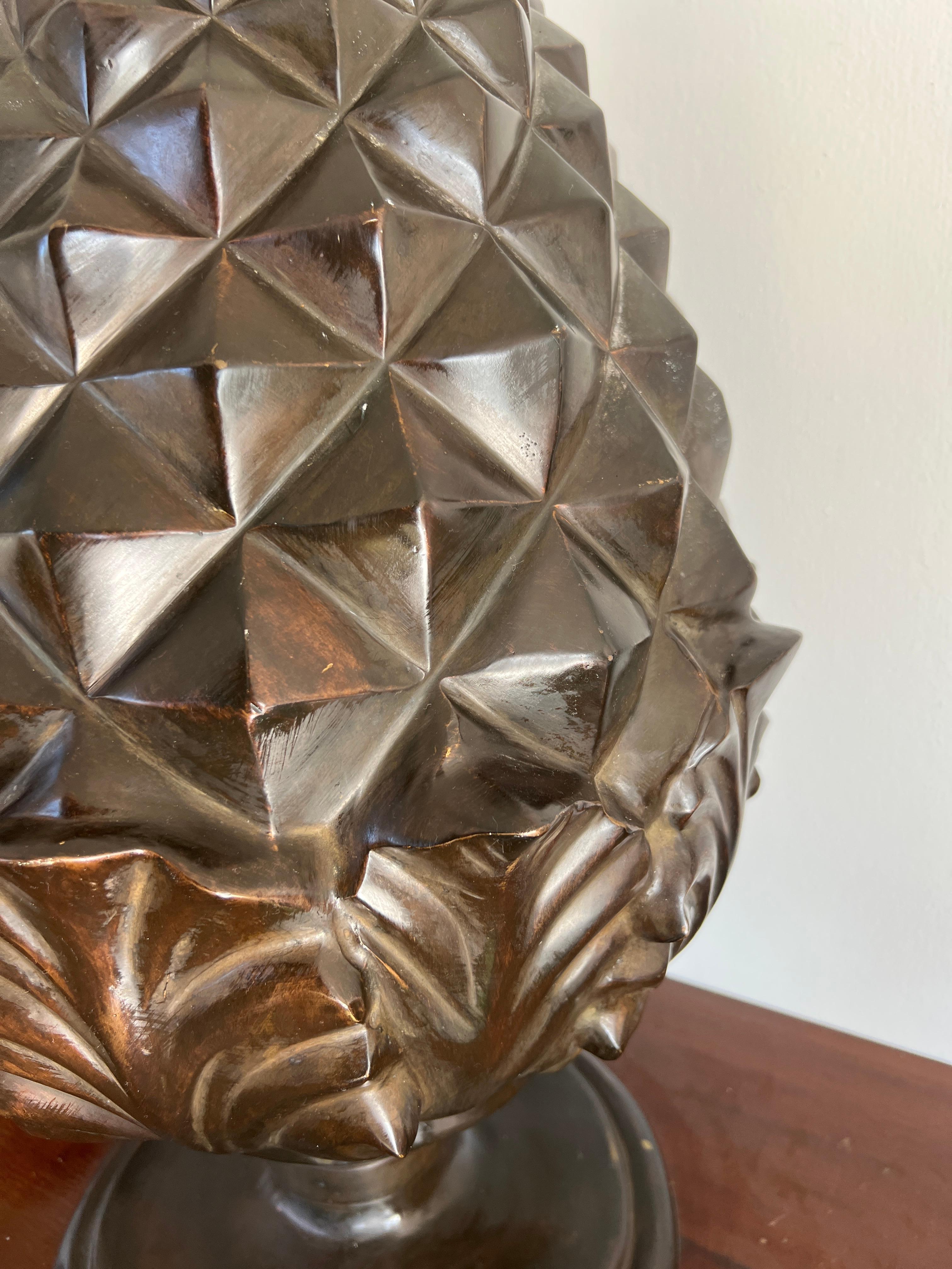 20th Century Large Scale Bronze Centerpiece Model of a Pinecone or Pineapple