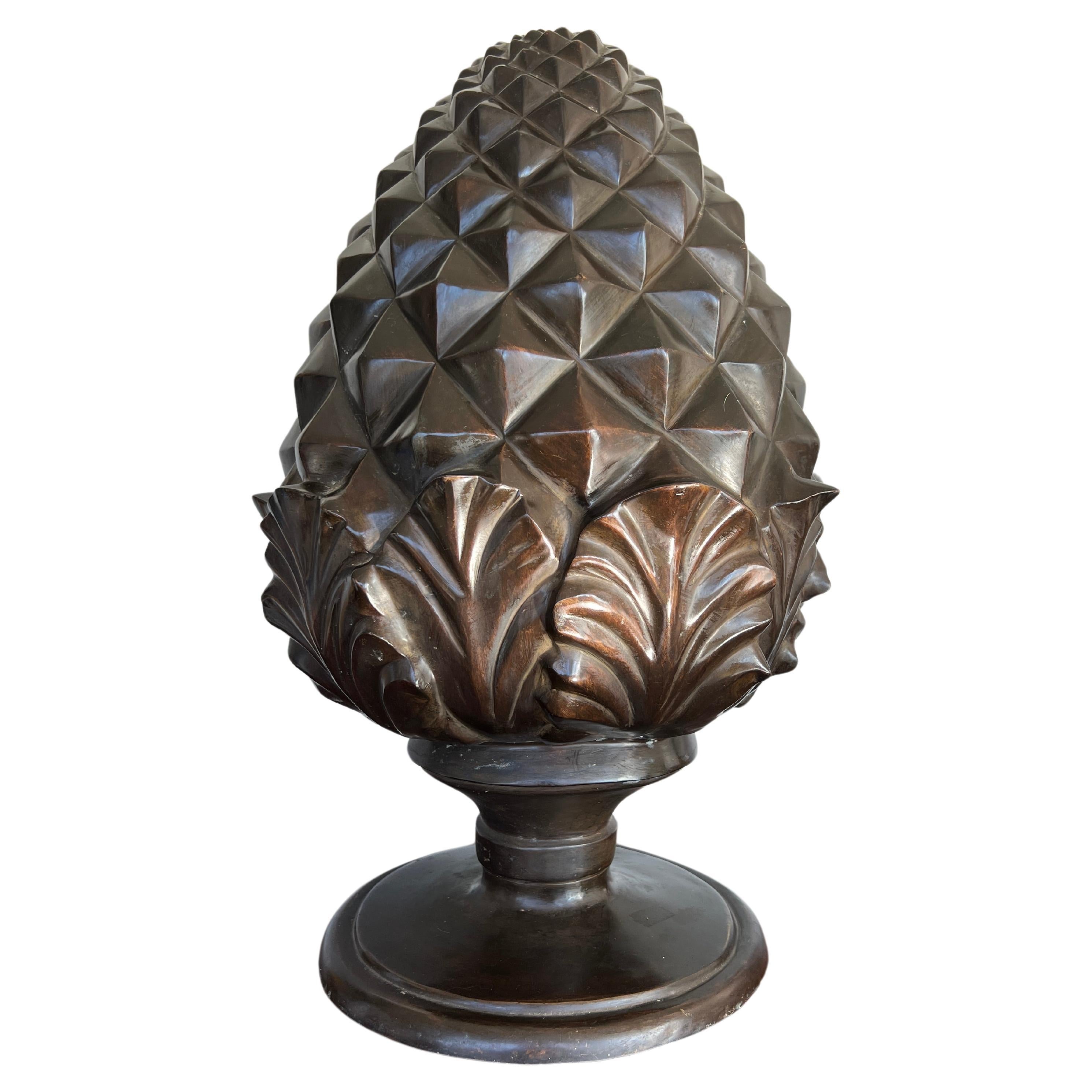Large Scale Bronze Centerpiece Model of a Pinecone or Pineapple For Sale