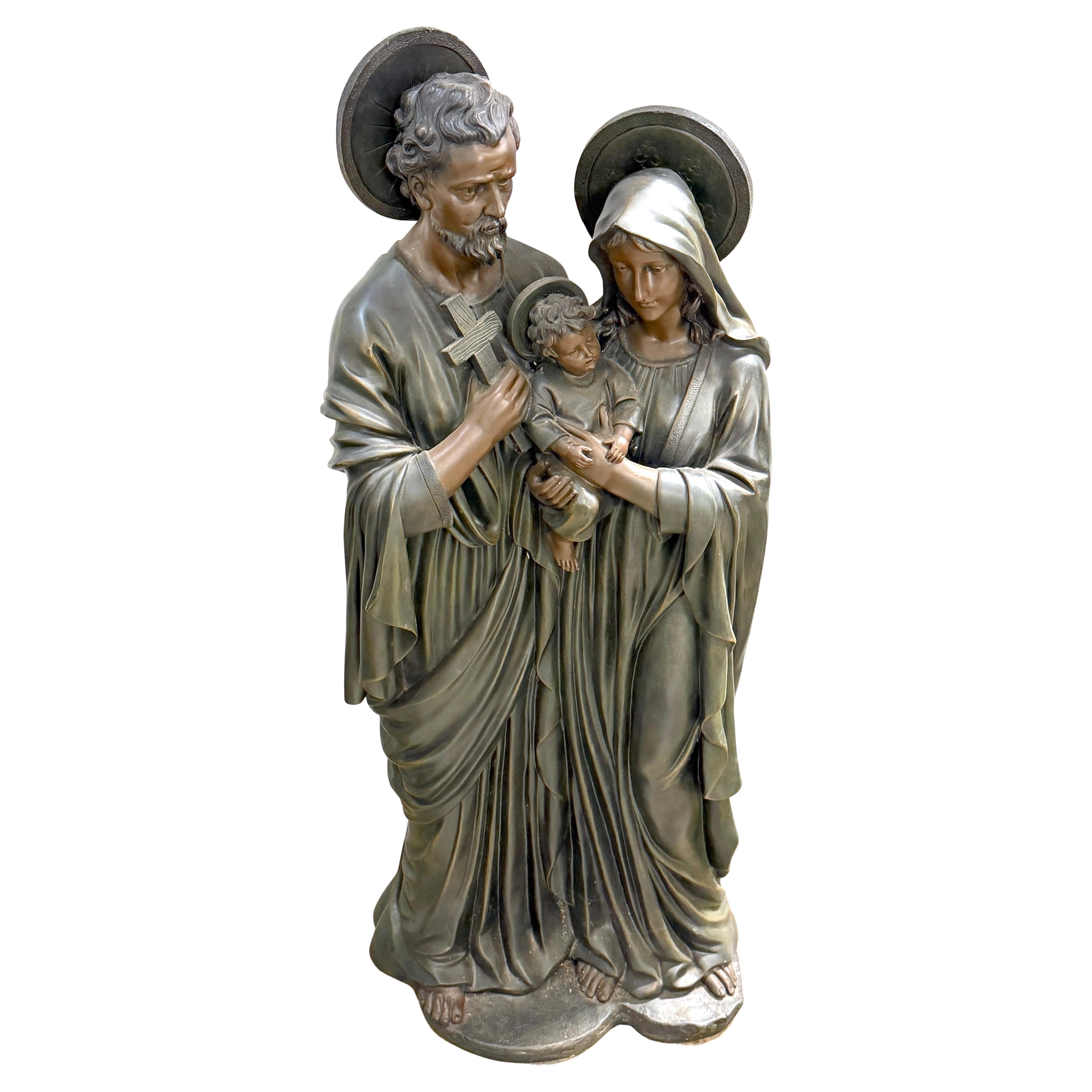 Large-Scale Bronze-Clad Sculpture of the Holy Family, Italy Later 20th Century