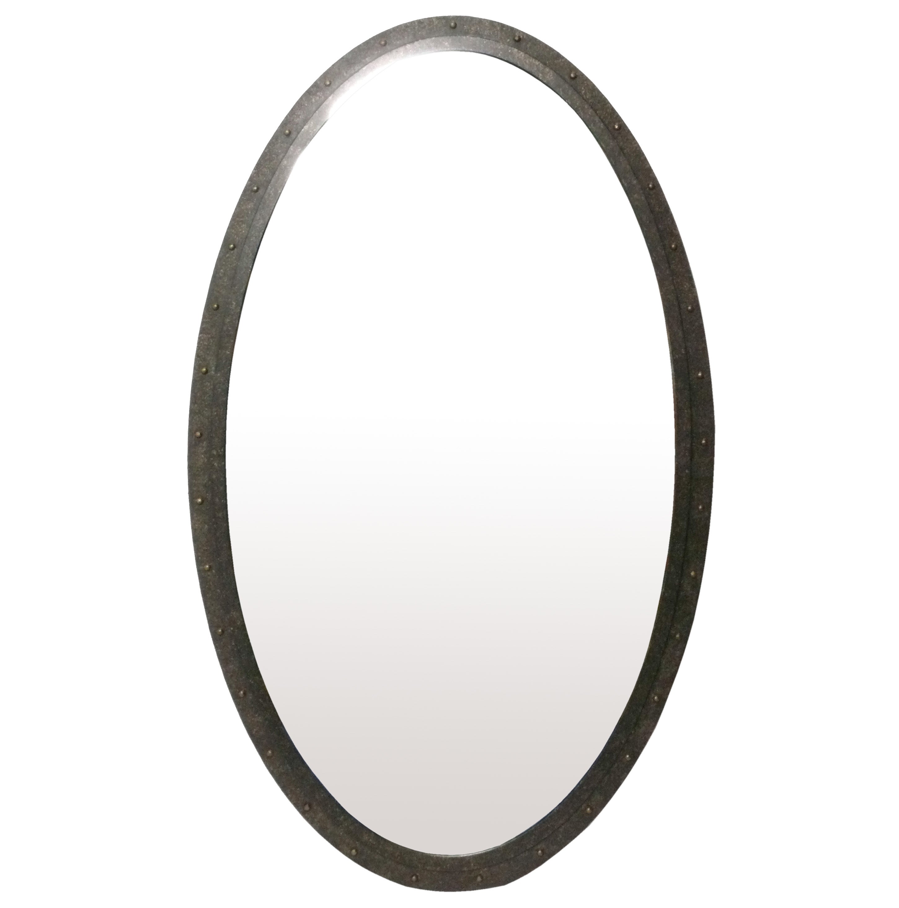 Specchio Oblò ovale in bronzo di grandi dimensioni 58,5" H. x 36" L. in vendita