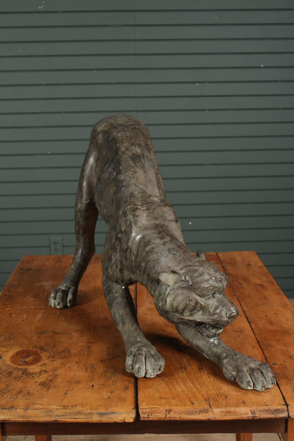 Sculpture de panthère en bronze à grande échelle Excellent état - En vente à Middleburg, VA