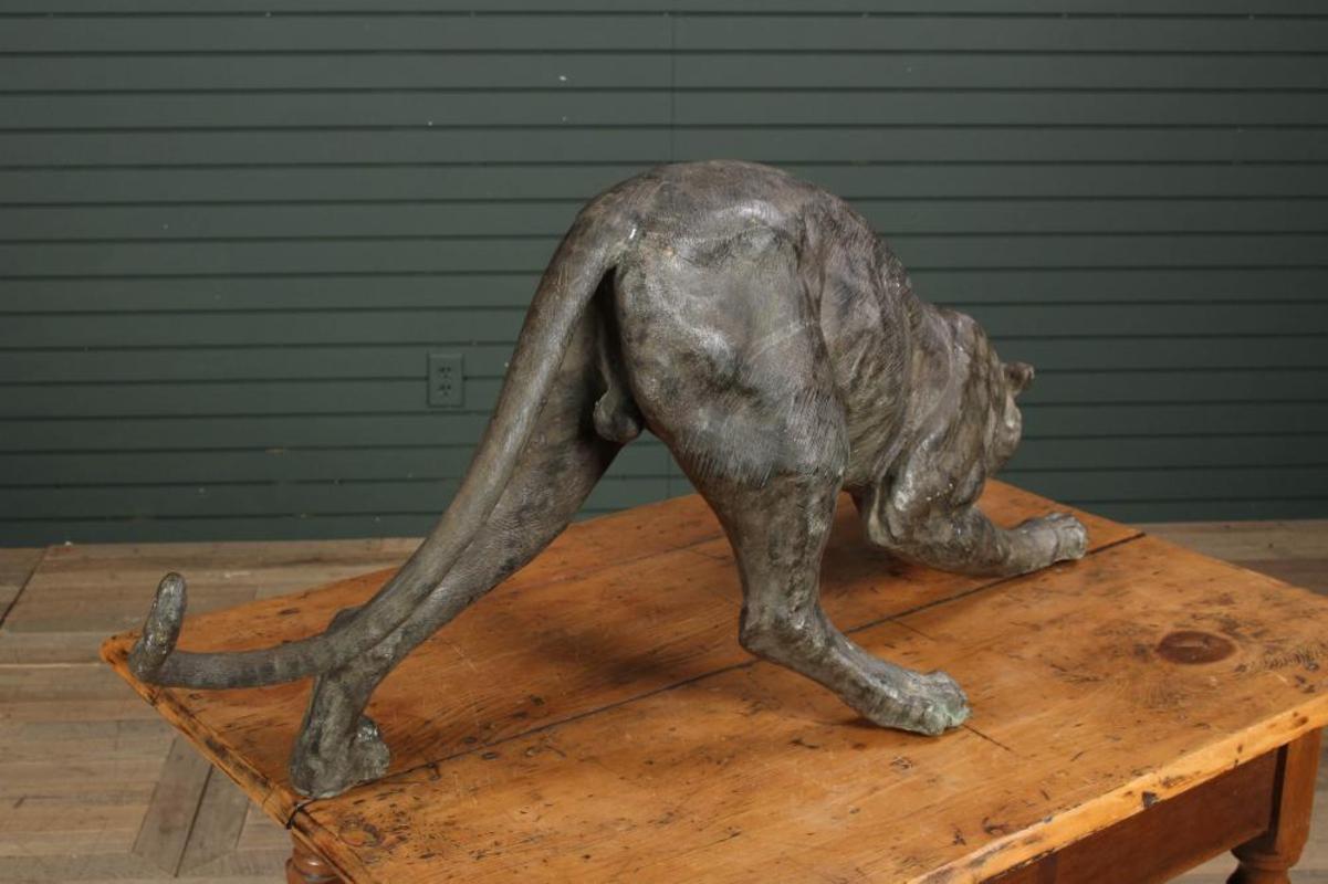 Late 20th Century Large Scale Bronze Sculpture of a Panther For Sale 1