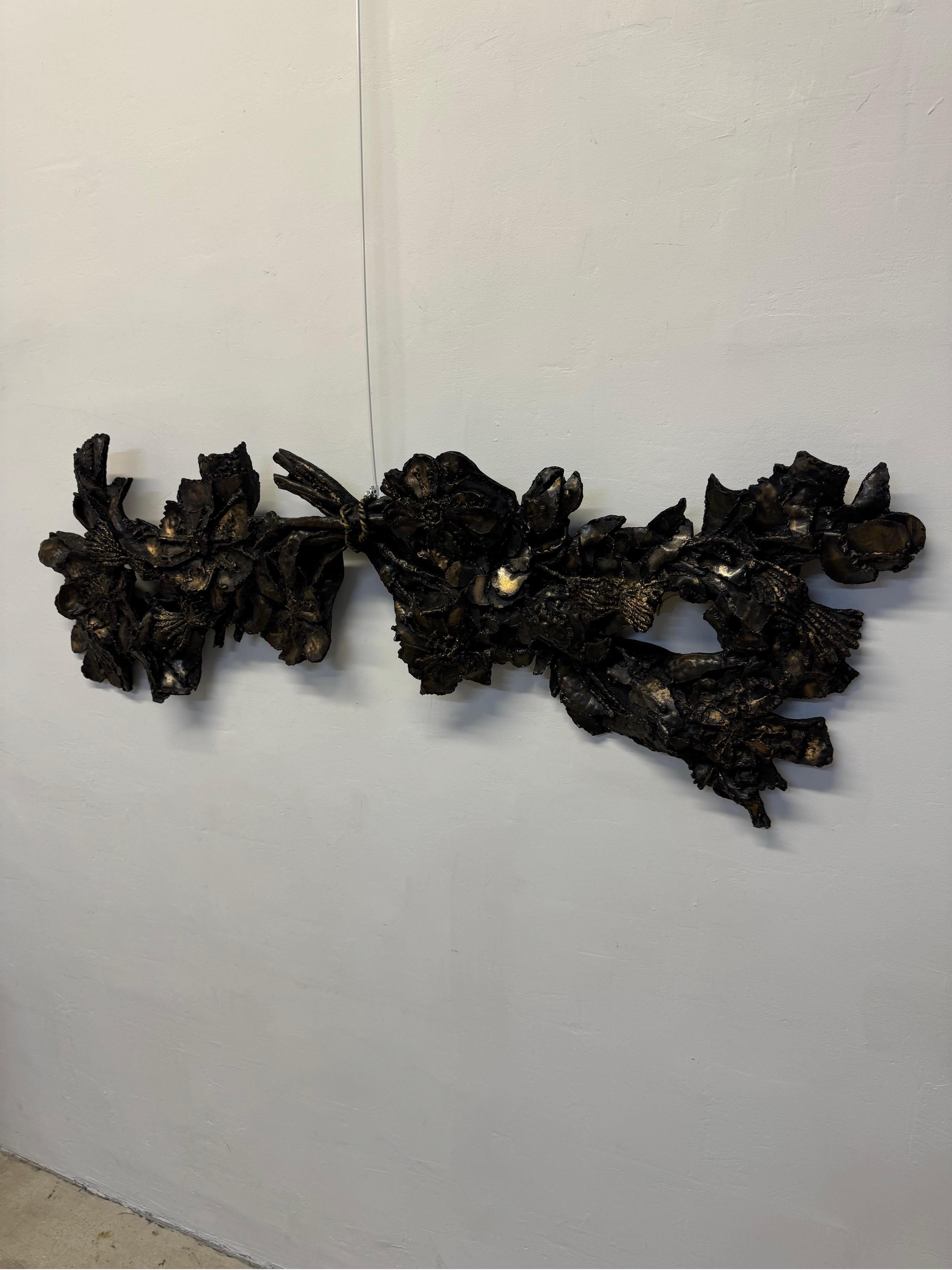 Mid-Century Modern Large Scale Brutalist Resin Wall Sculpture by Finesse Originals, 1970s For Sale