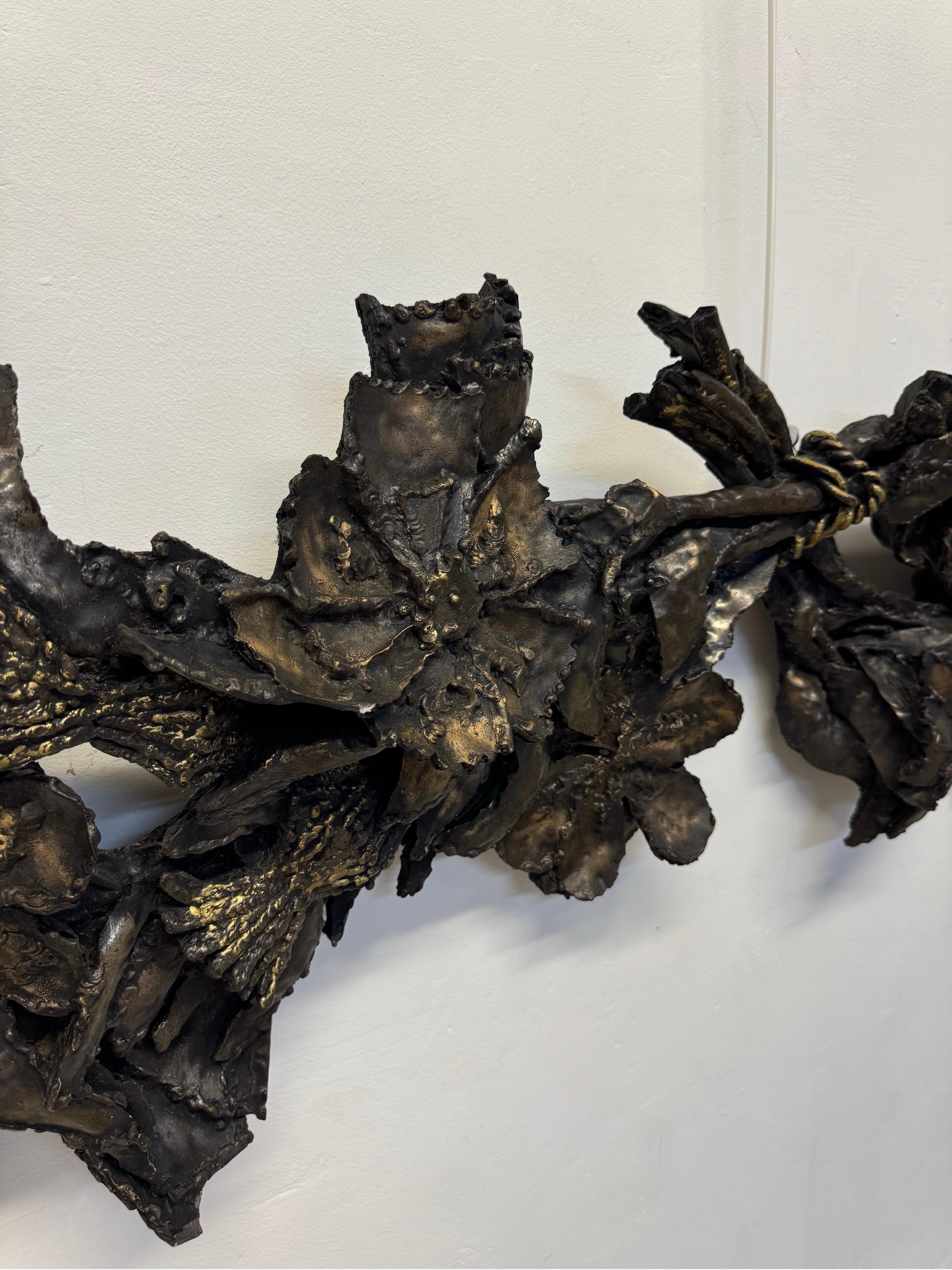 American Large Scale Brutalist Resin Wall Sculpture by Finesse Originals, 1970s For Sale