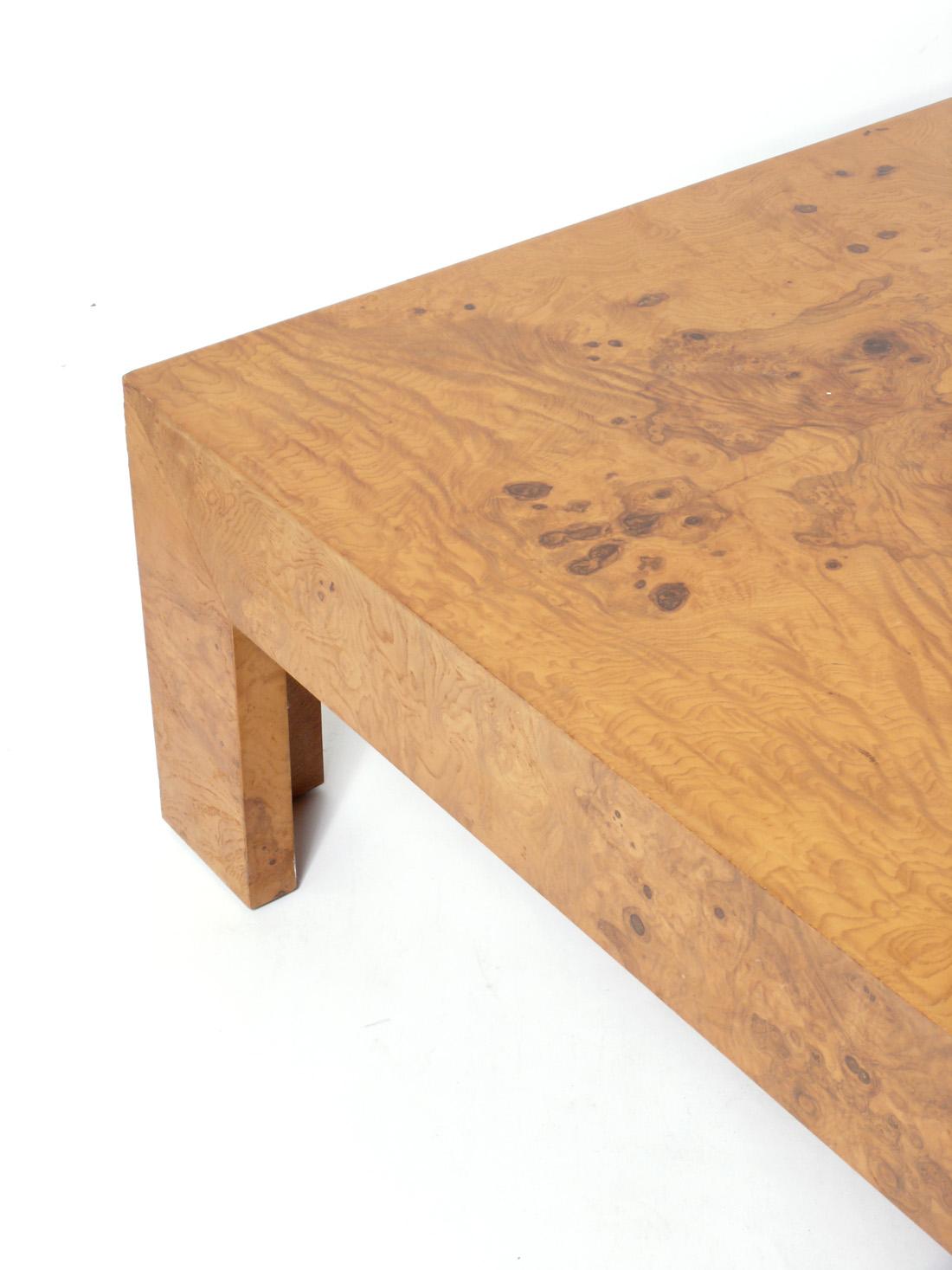 burled wood coffee table