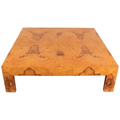 Large-Scale Burl Wood Coffee Table by Milo Baughman