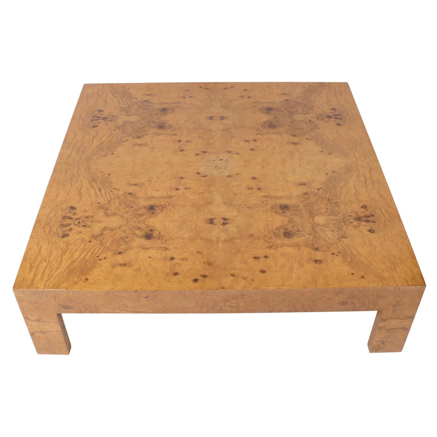 Large Scale Burl Wood Coffee Table by Milo Baughman
