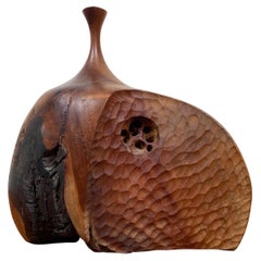 Große handgefertigte Vase des kalifornischen Studio Craft-Holzhandwerkers Doug Ayers