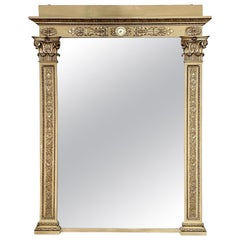 Used Large Scale Carved and Parcel-Gilt Floor Mirror