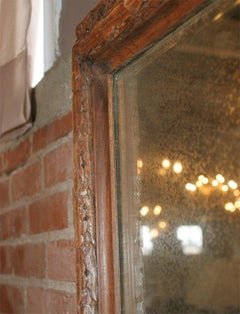 Large Scale Carved Mahogany Framed Distressed Mirror