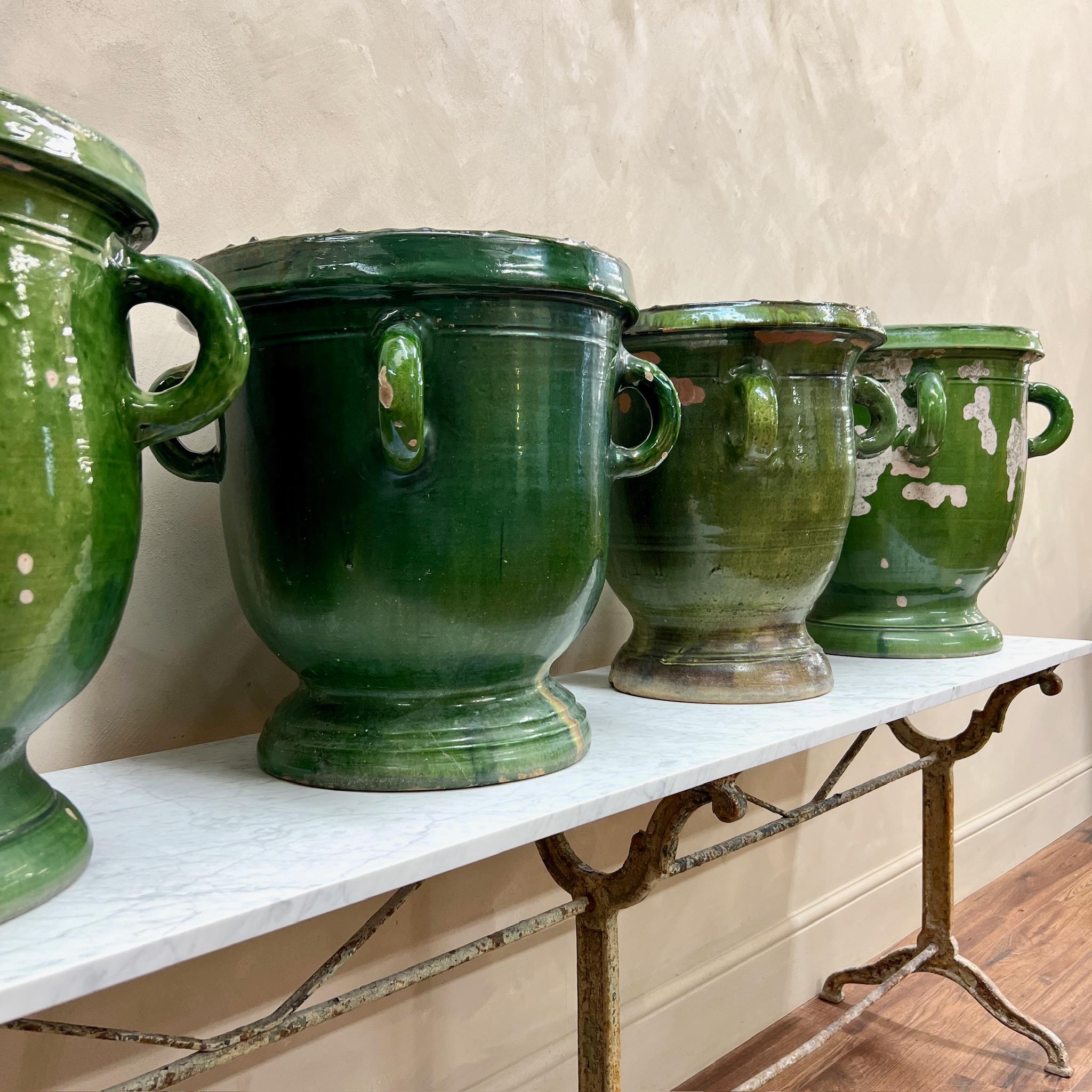 Large Scale Castelnaudary Pots French Green In Good Condition In Southampton, GB