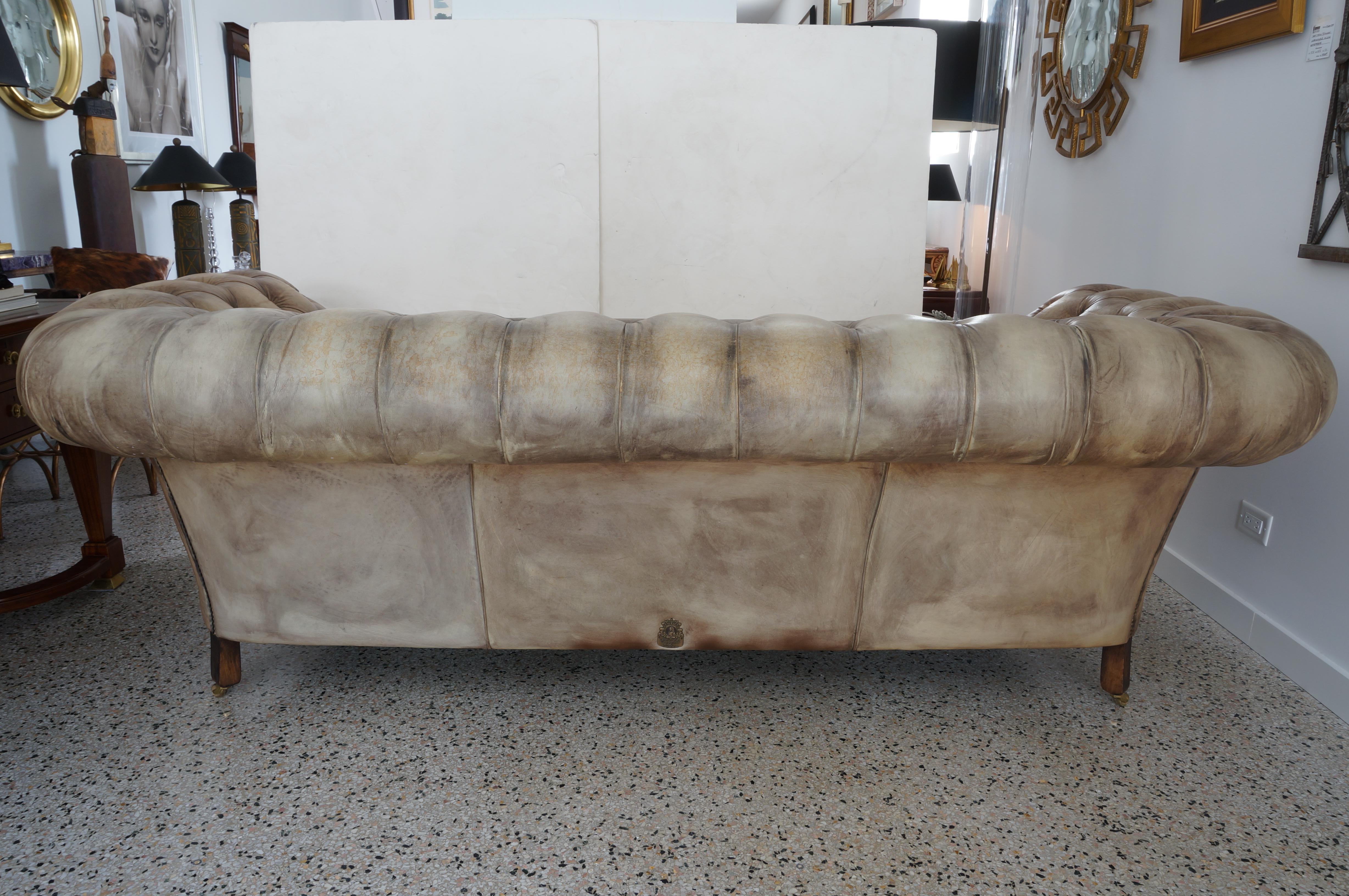 Leather Large Scale Chesterfield Sofa by Phillip Stanhope Fleming & Howland