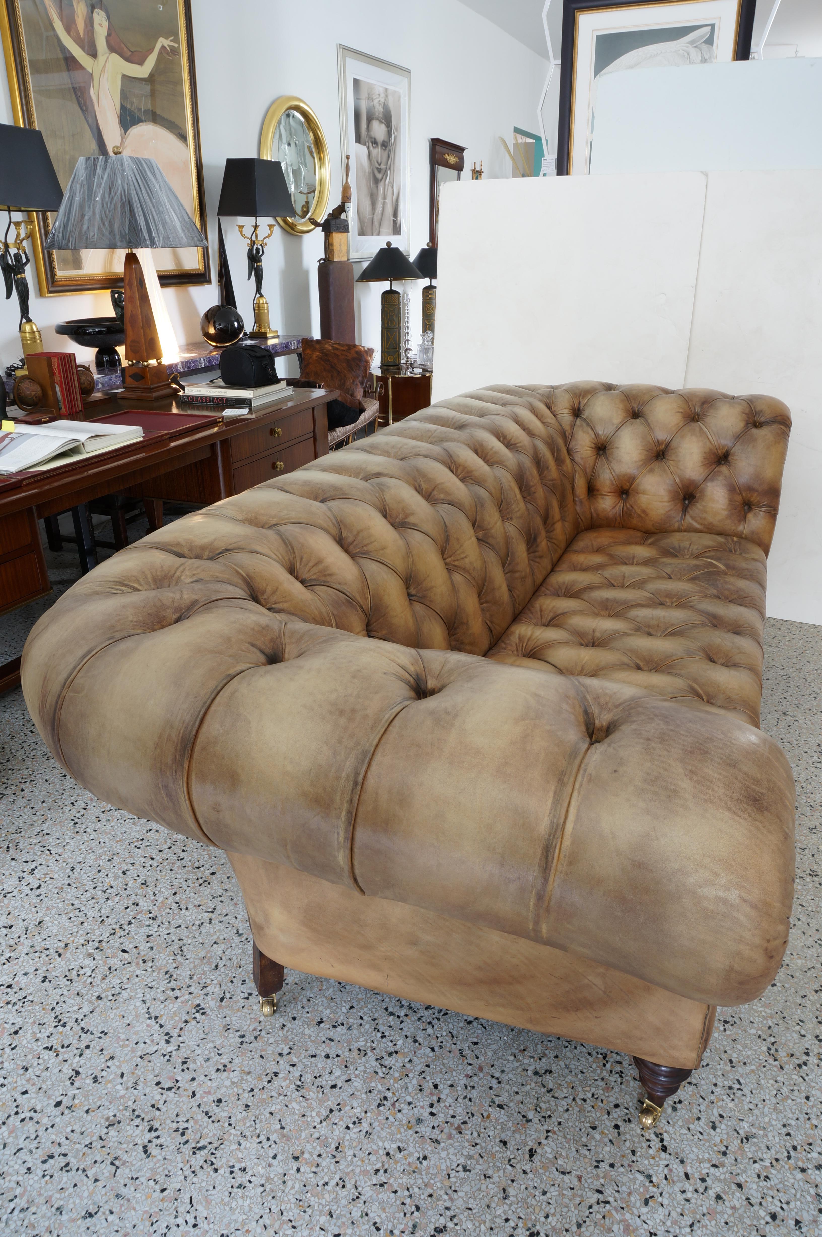 Large Scale Chesterfield Sofa by Phillip Stanhope Fleming & Howland In Good Condition In West Palm Beach, FL
