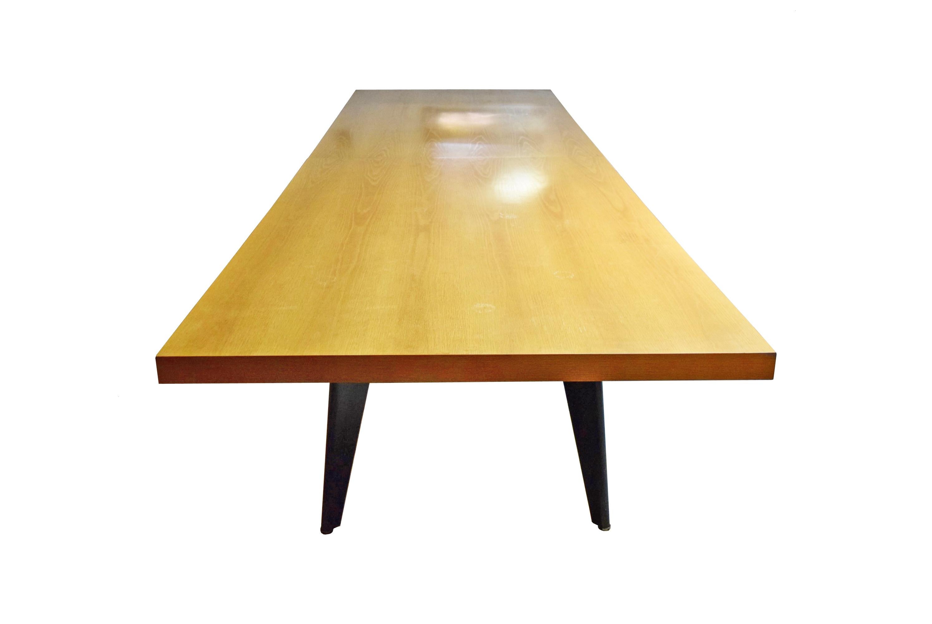 American Large Scale Conference Table in the Style of Jean Prouvé, Produced in 1982, NYC For Sale