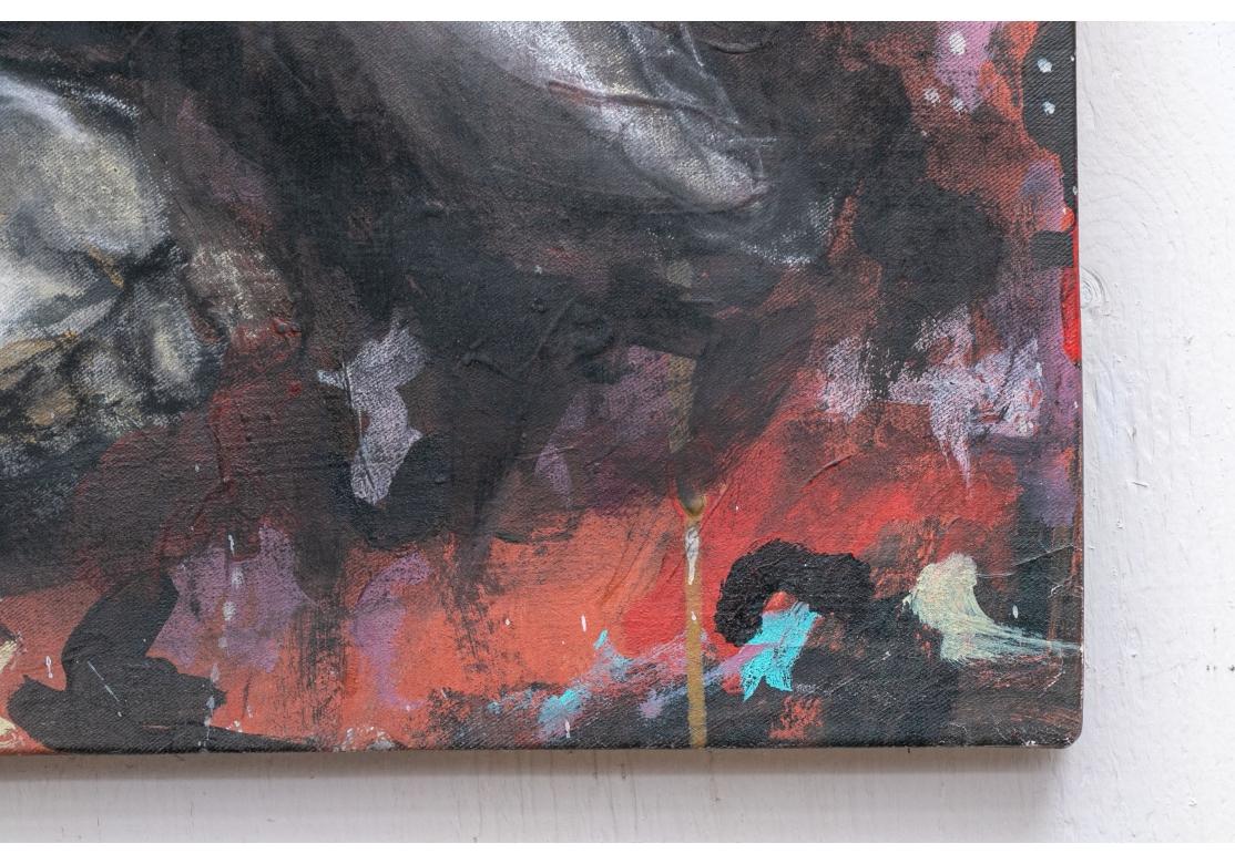 Acrylique contemporaine à grande échelle sur toile, abstraite avec nu allongé Bon état - En vente à Bridgeport, CT