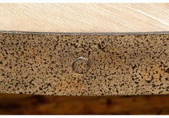 Large Scale Contemporary Wood And Iron Banded Dining Table