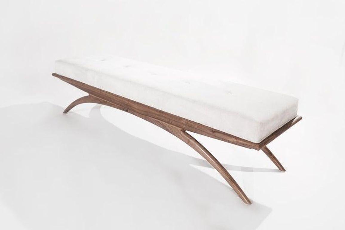 American Convex Bench Series 72 in Natural Walnut For Sale