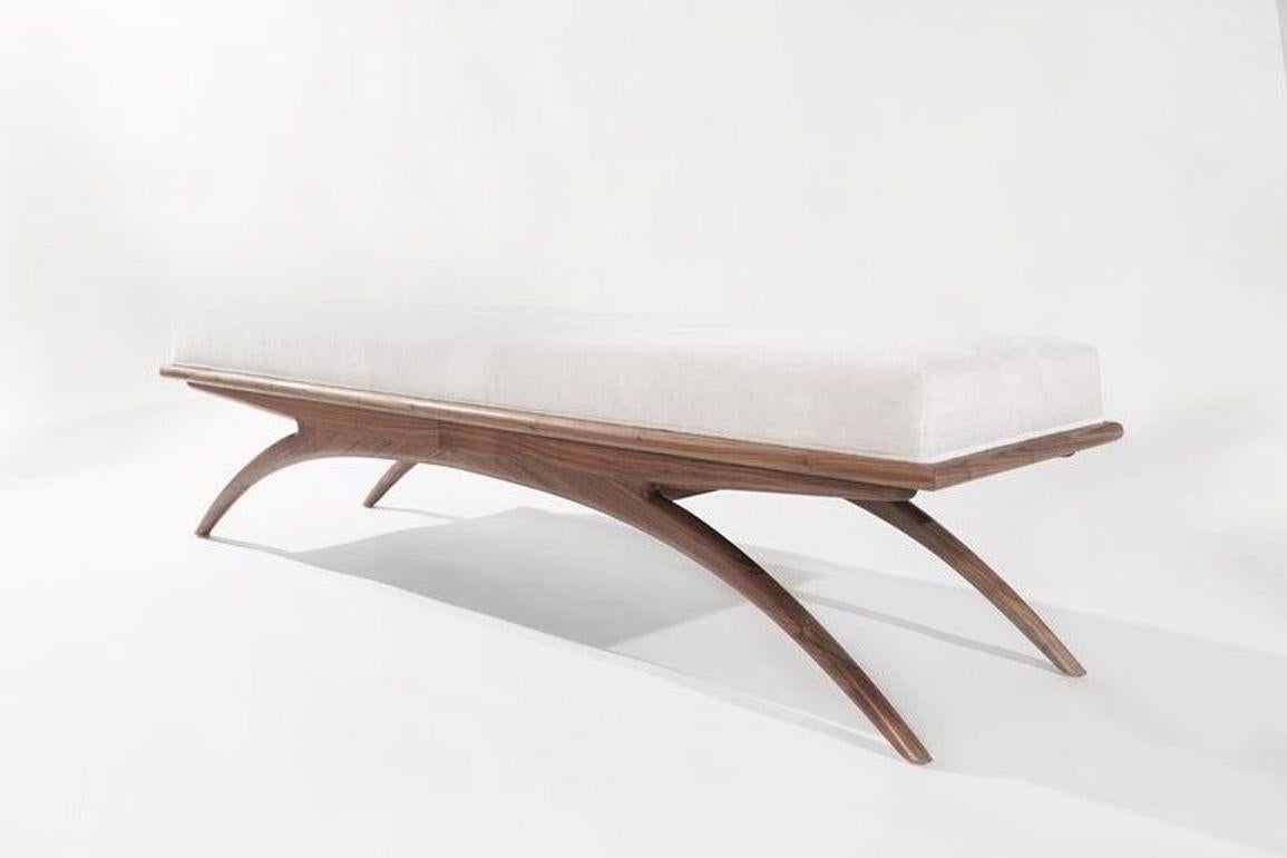 Contemporary Convex Bench Series 72 in Natural Walnut For Sale