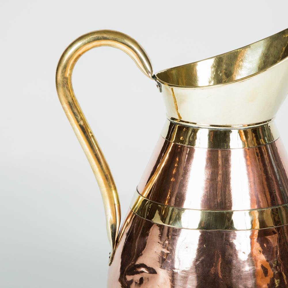 20th Century Large Scale Copper and Brass Jug