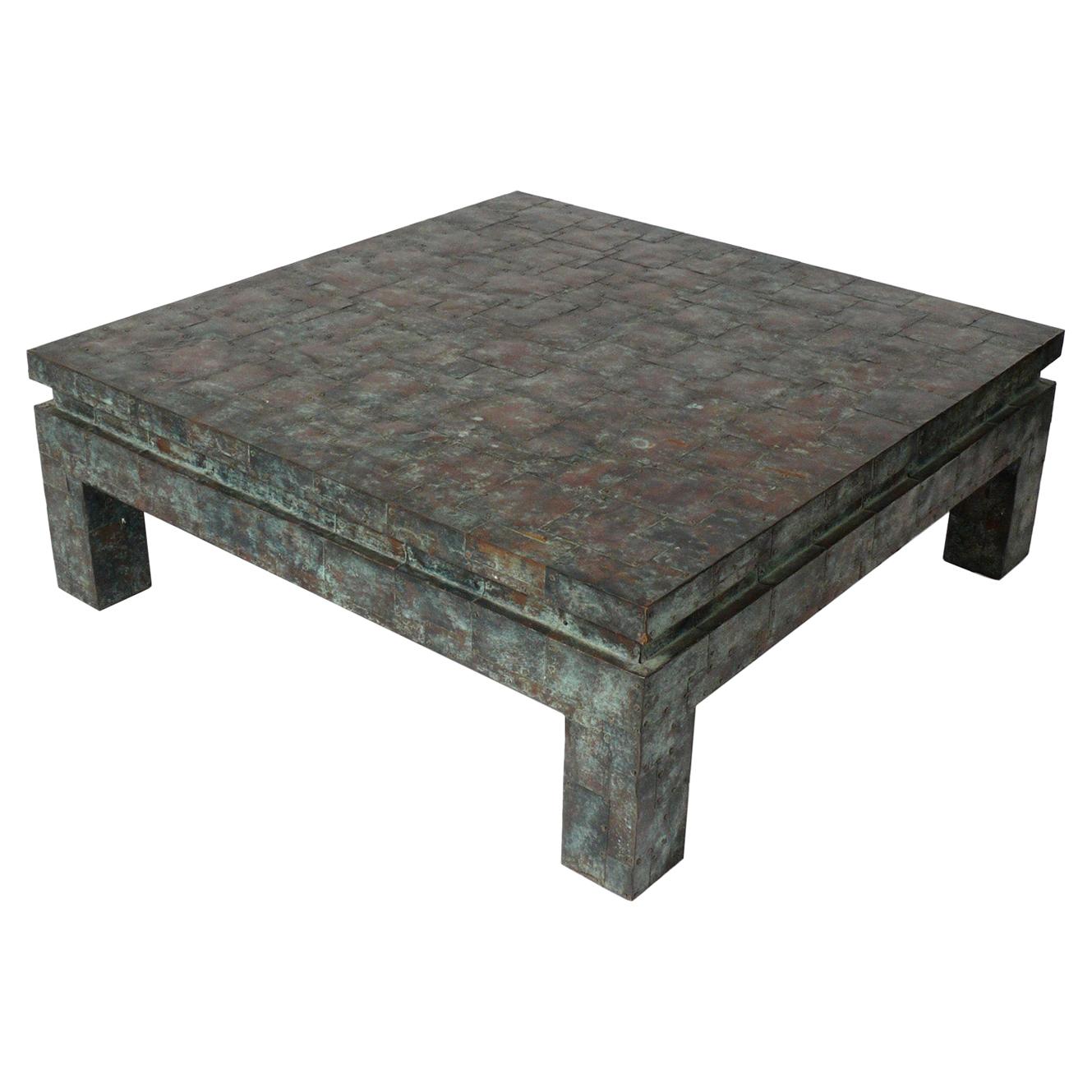 Large Scale Copper Patchwork Coffee Table 