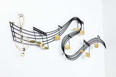 Large Scale Curtis Jere Music Notes Wall Sculpture