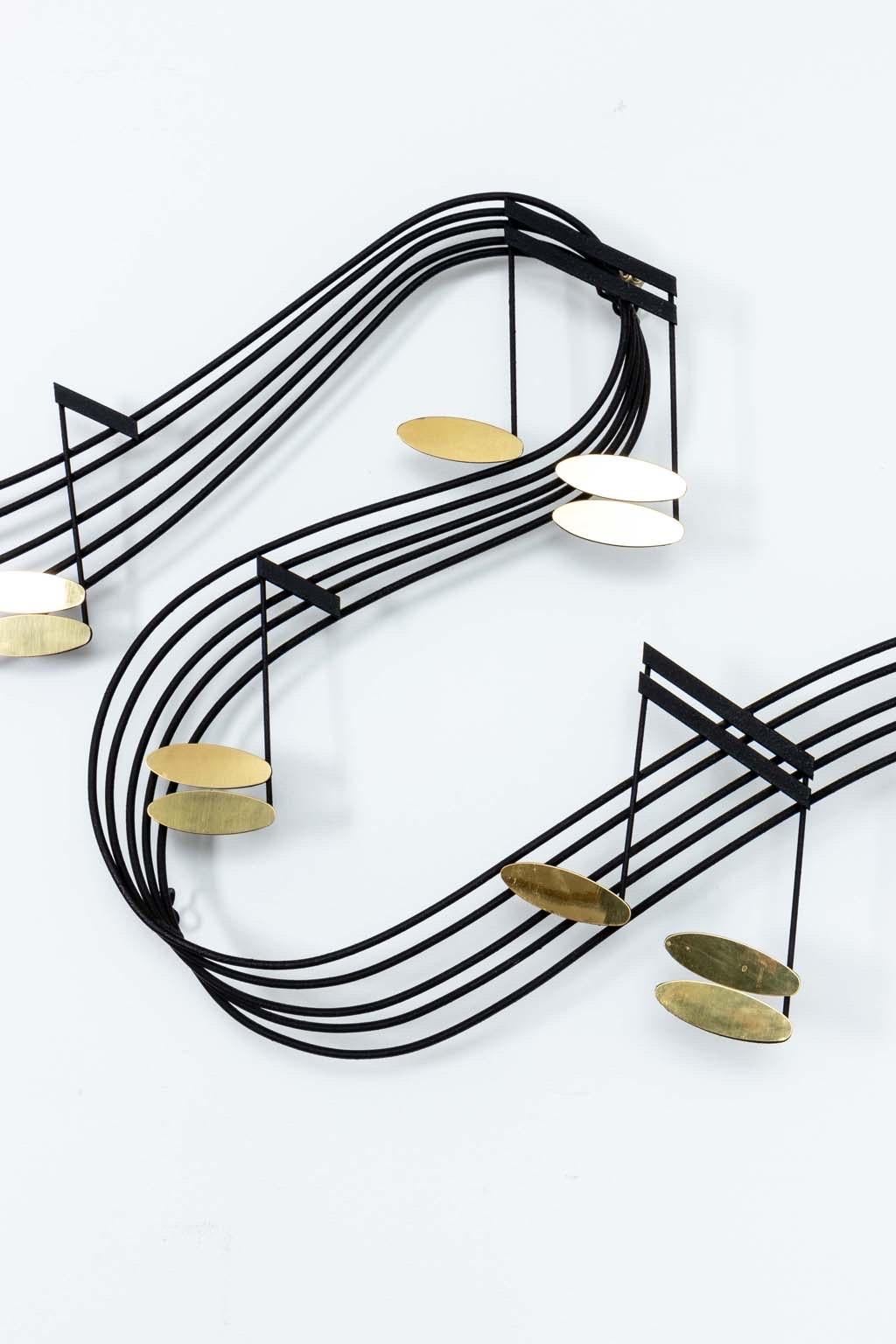 Américain Sculpture murale à grande échelle Curtis Jere Music Notes en vente