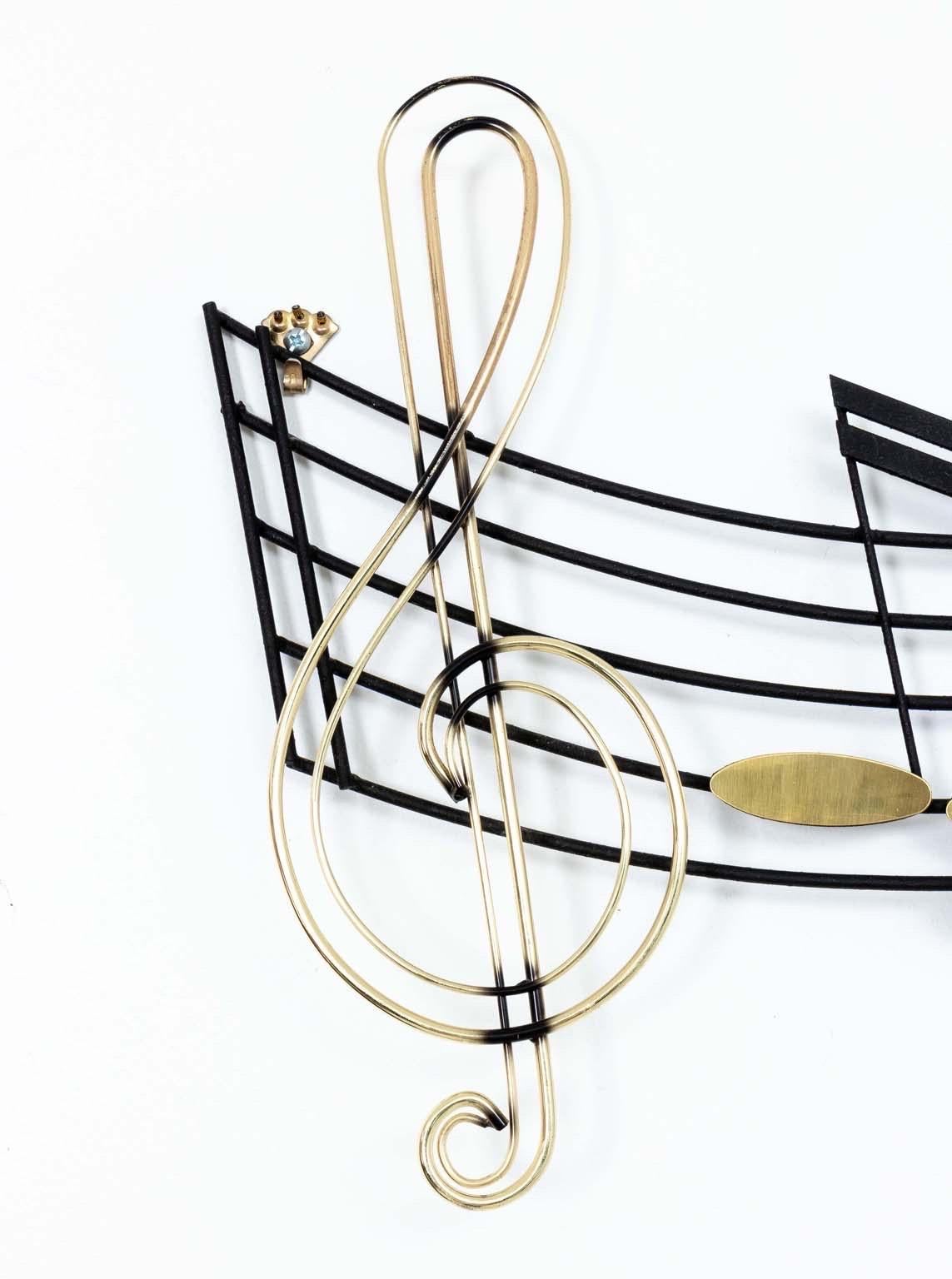 20ième siècle Sculpture murale à grande échelle Curtis Jere Music Notes en vente