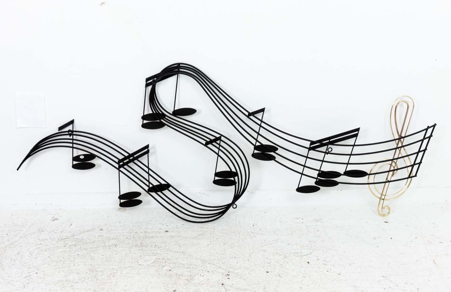 Acier Sculpture murale à grande échelle Curtis Jere Music Notes en vente