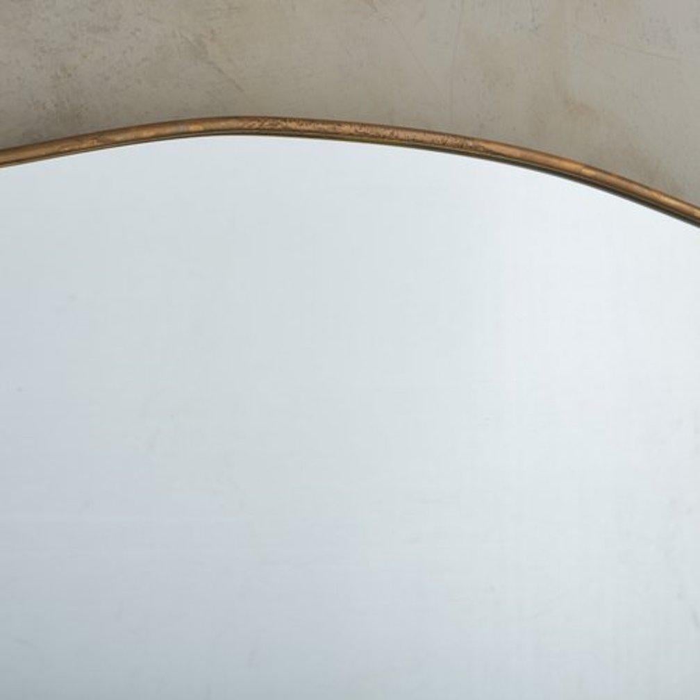 Large Scale Curved Brass Frame Mirror #2, Italy 20th Century 1