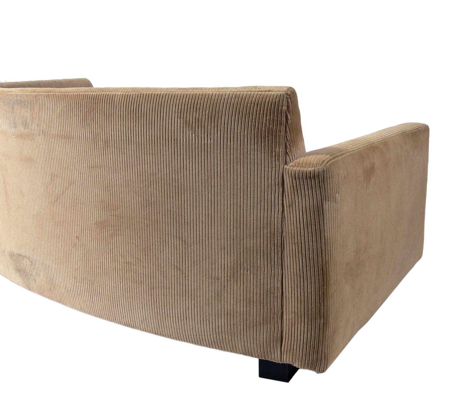 Mid-Century Modern Large Scale Curved Sofa by Milo Baughman