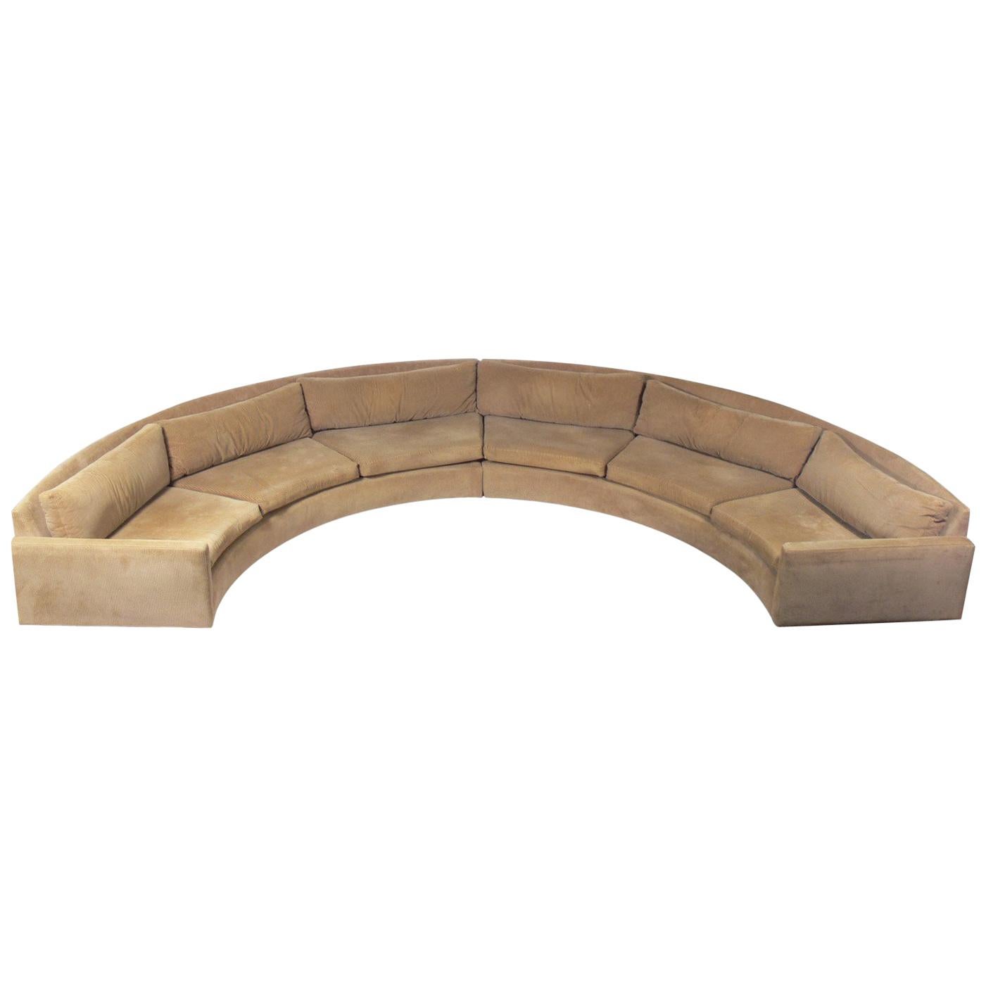 Large Scale Curved Sofa by Milo Baughman
