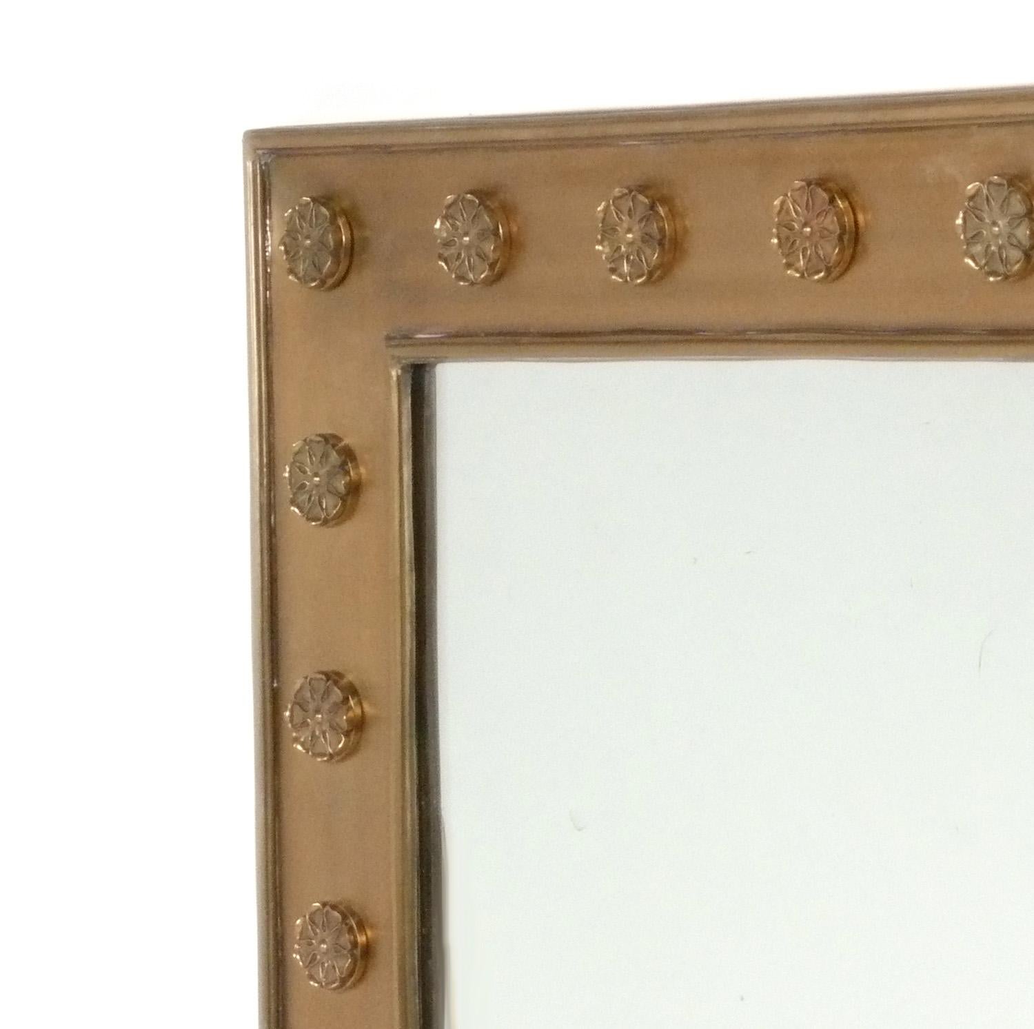 Neoclassical Large Scale Custom Bronze or Brass Mirror attributed to P.E. Guerin 52