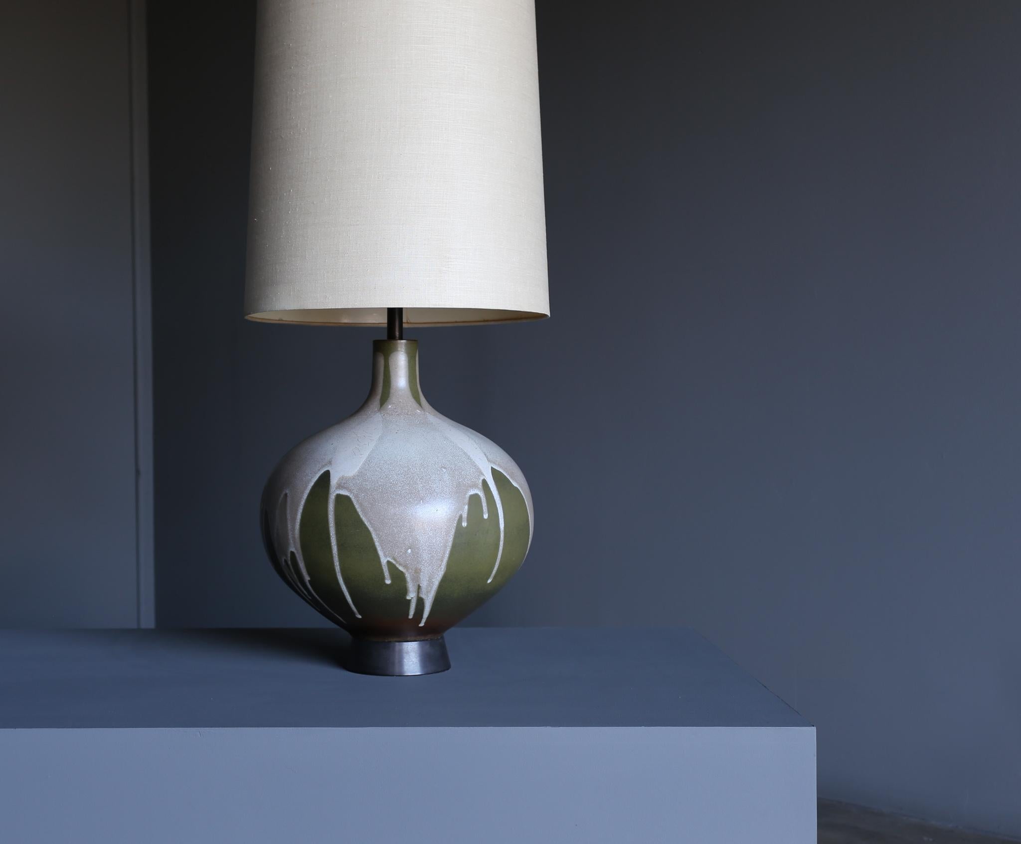 Lampe en céramique à grande échelle David Cressey 