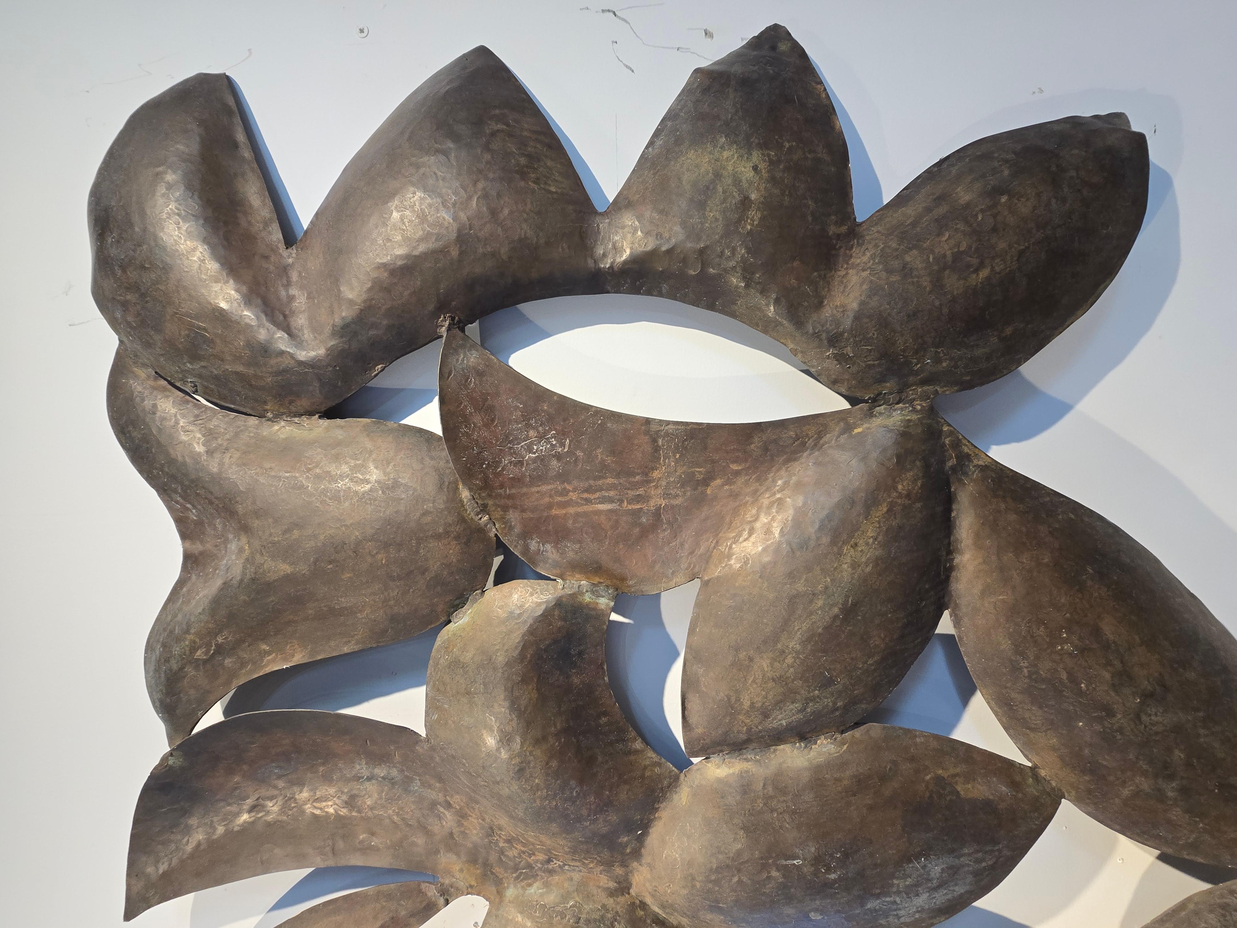 Modern Large Scale David Hayes (1931-2013) Hammered Formed Copper Wall Sculpture For Sale