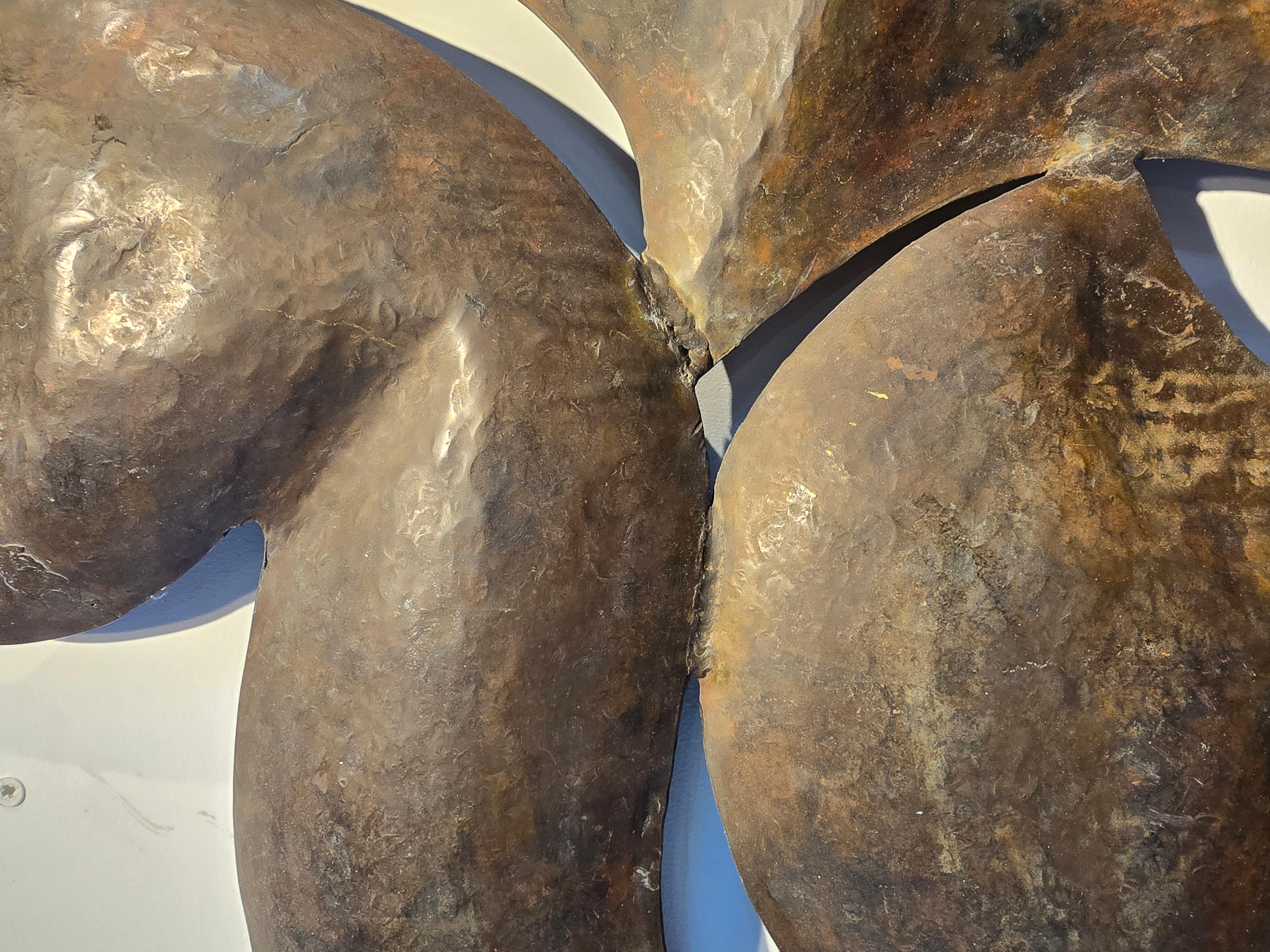 American Large Scale David Hayes (1931-2013) Hammered Formed Copper Wall Sculpture For Sale