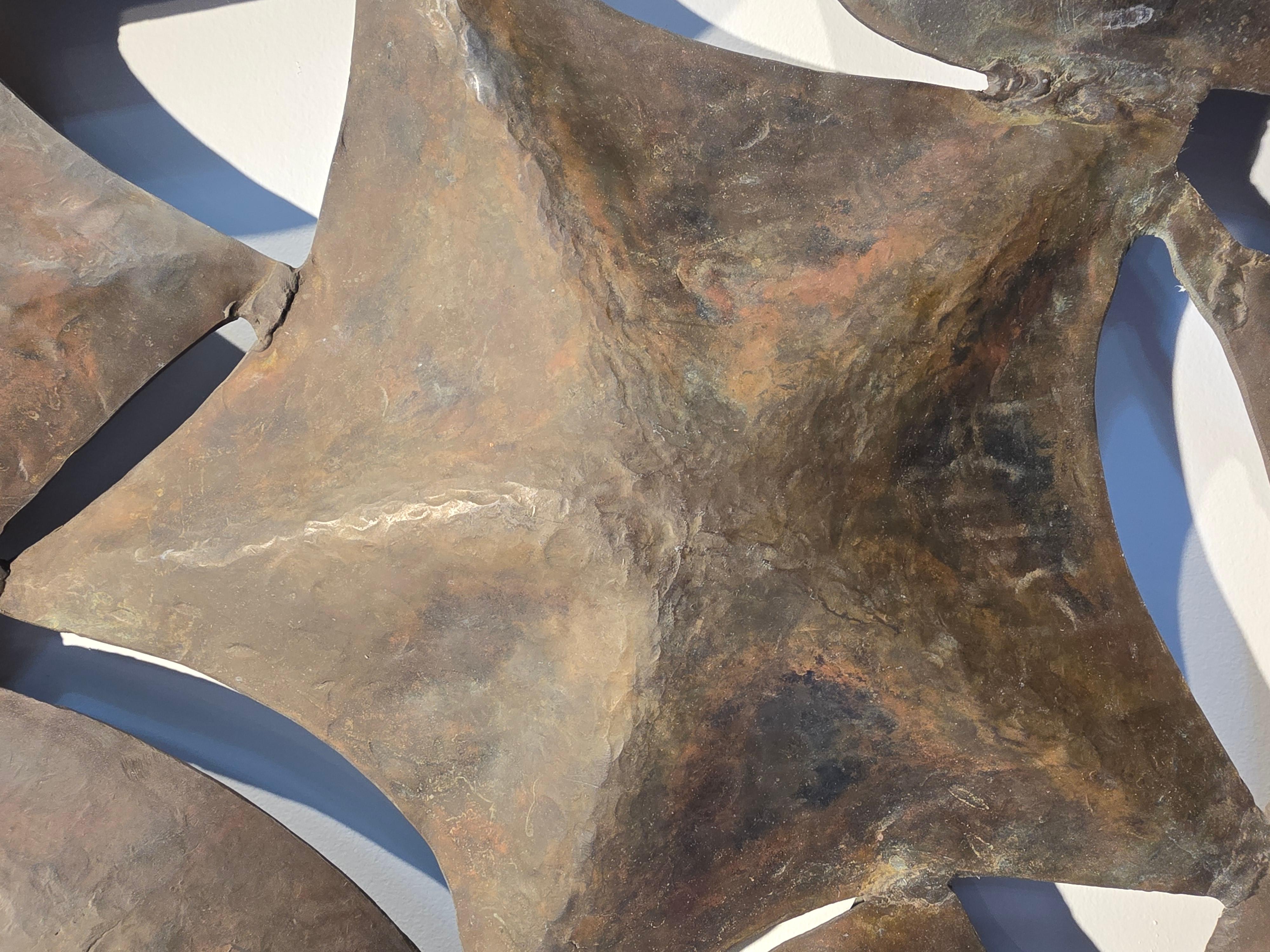 Large Scale David Hayes (1931-2013) Hammered Formed Copper Wall Sculpture In Good Condition For Sale In Sarasota, FL