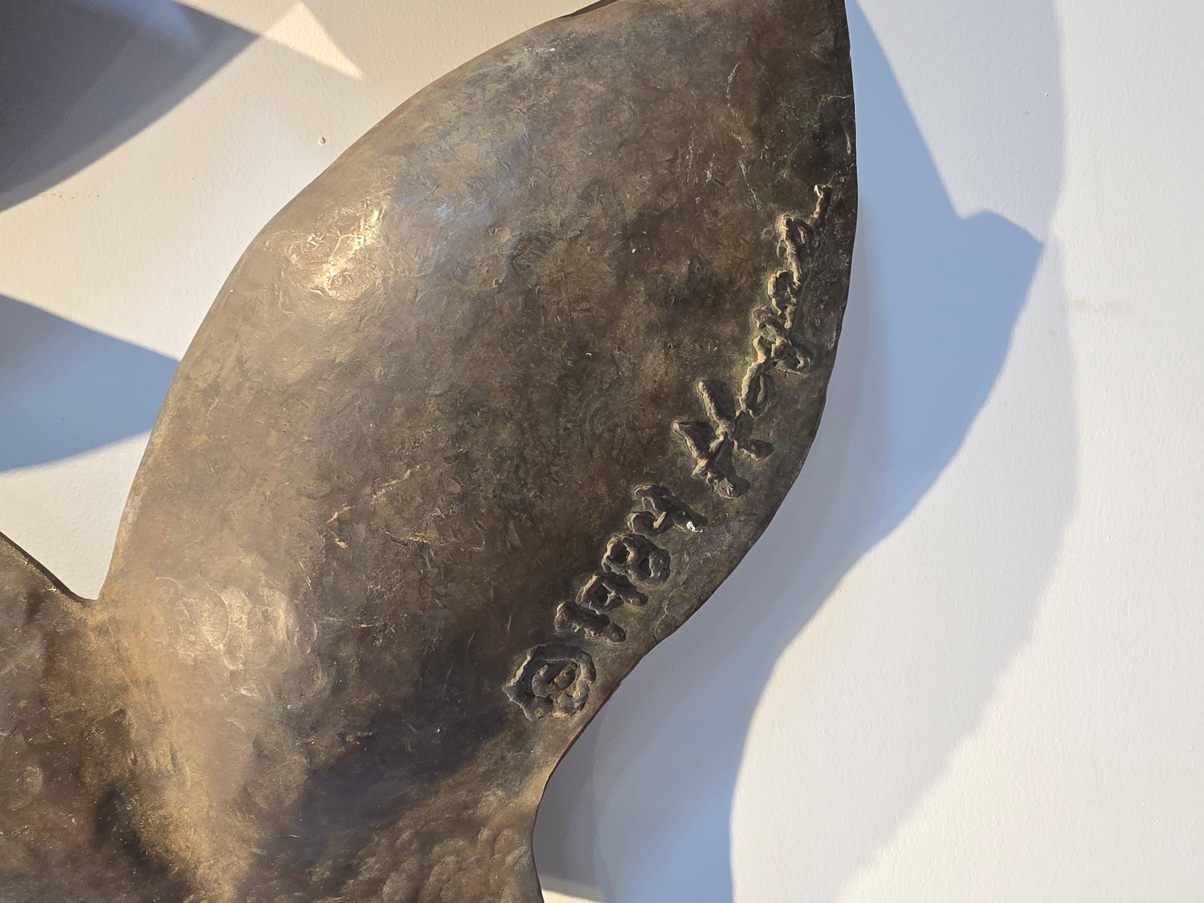 Late 20th Century Large Scale David Hayes (1931-2013) Hammered Formed Copper Wall Sculpture For Sale
