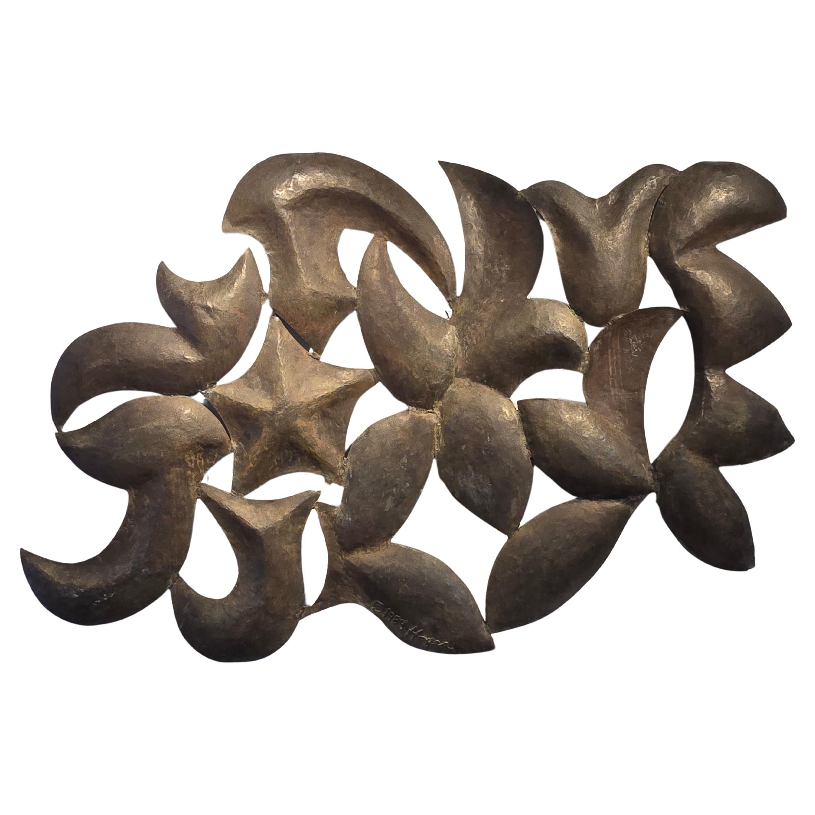 Large Scale David Hayes (1931-2013) Hammered Formed Copper Wall Sculpture