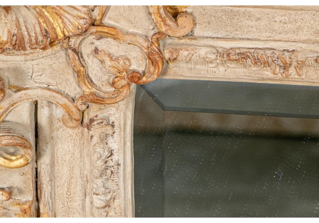 Large Scale Decorative French Style Carved and Painted Mirror 1