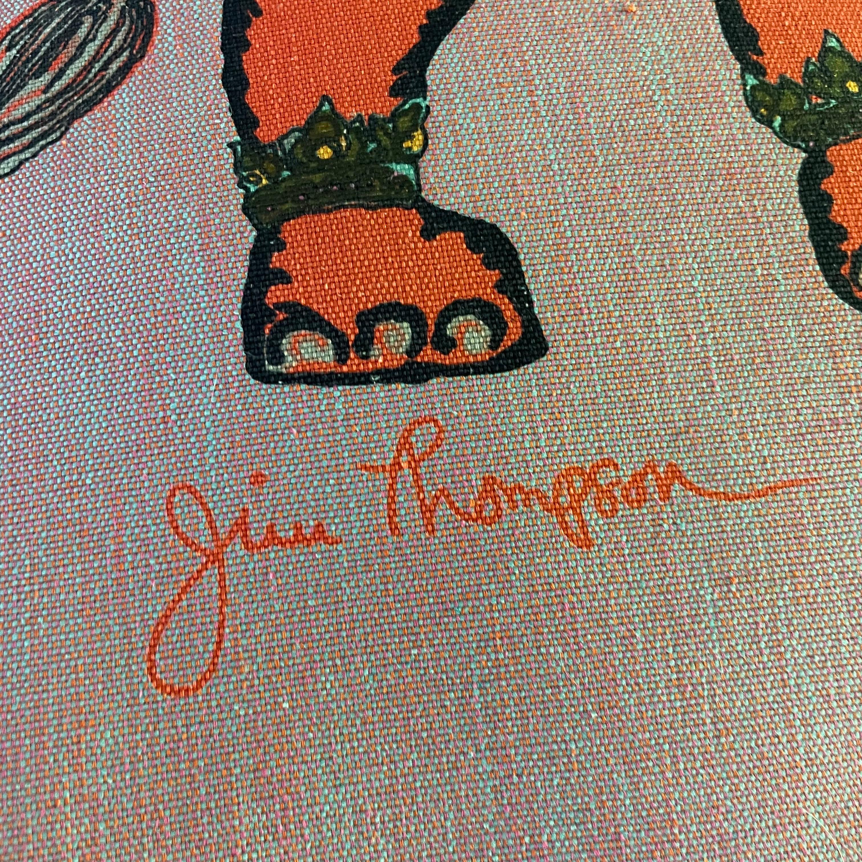 Grand coussin décoratif de Jim Thompson, imprimé éléphant égyptien Bon état - En vente à Bedford Hills, NY