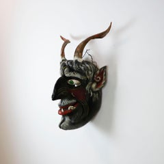 Large-Scale Devil Mask — Hand-Carved Wood