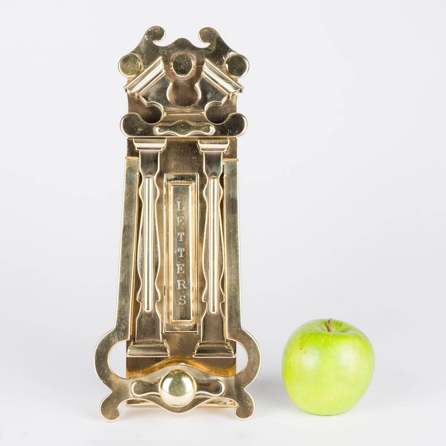 large scale door knocker with letterbox, in the form of a classical portico For Sale 1