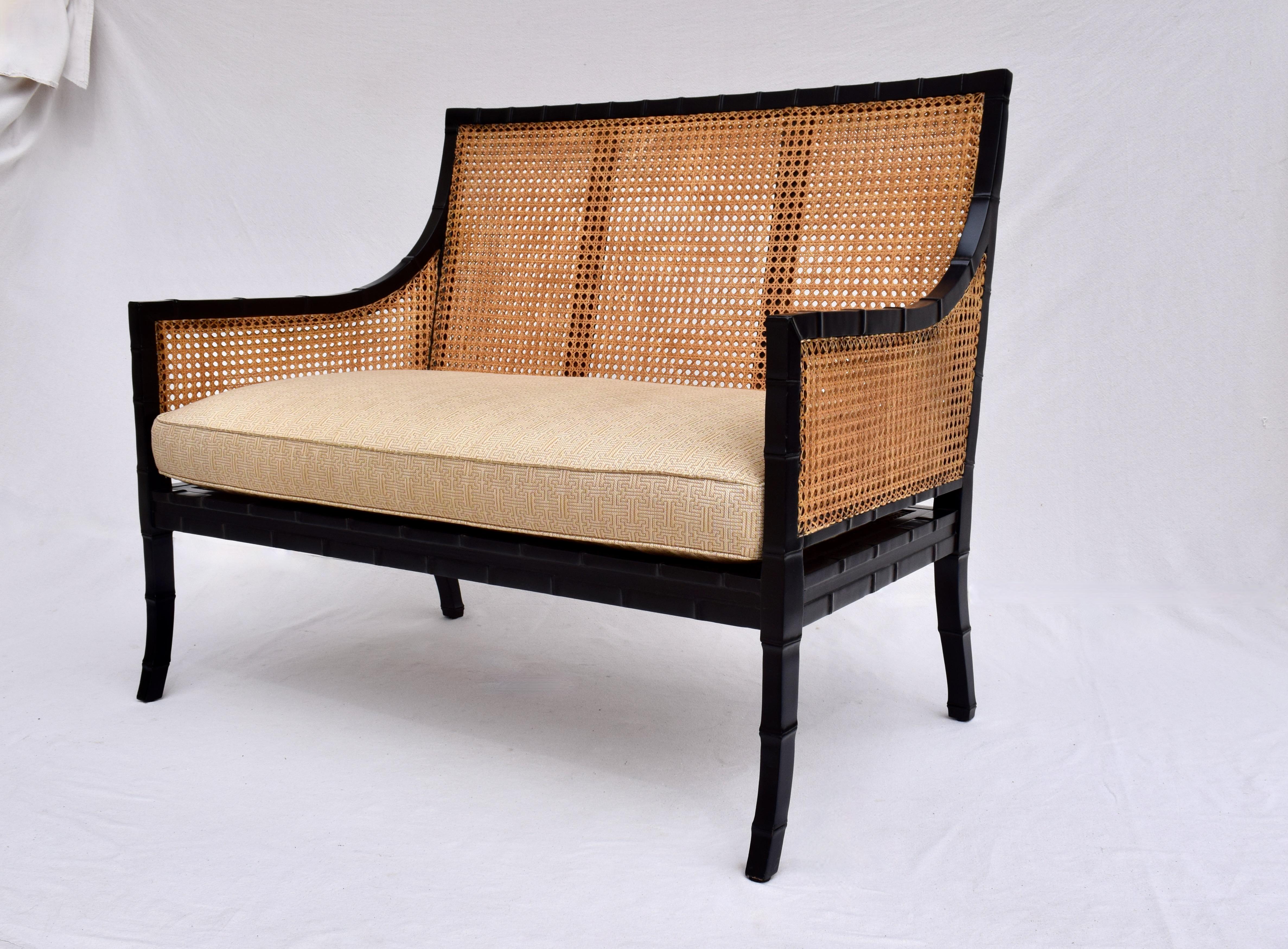 Large Scale Double Cane Settee at 1stDibs