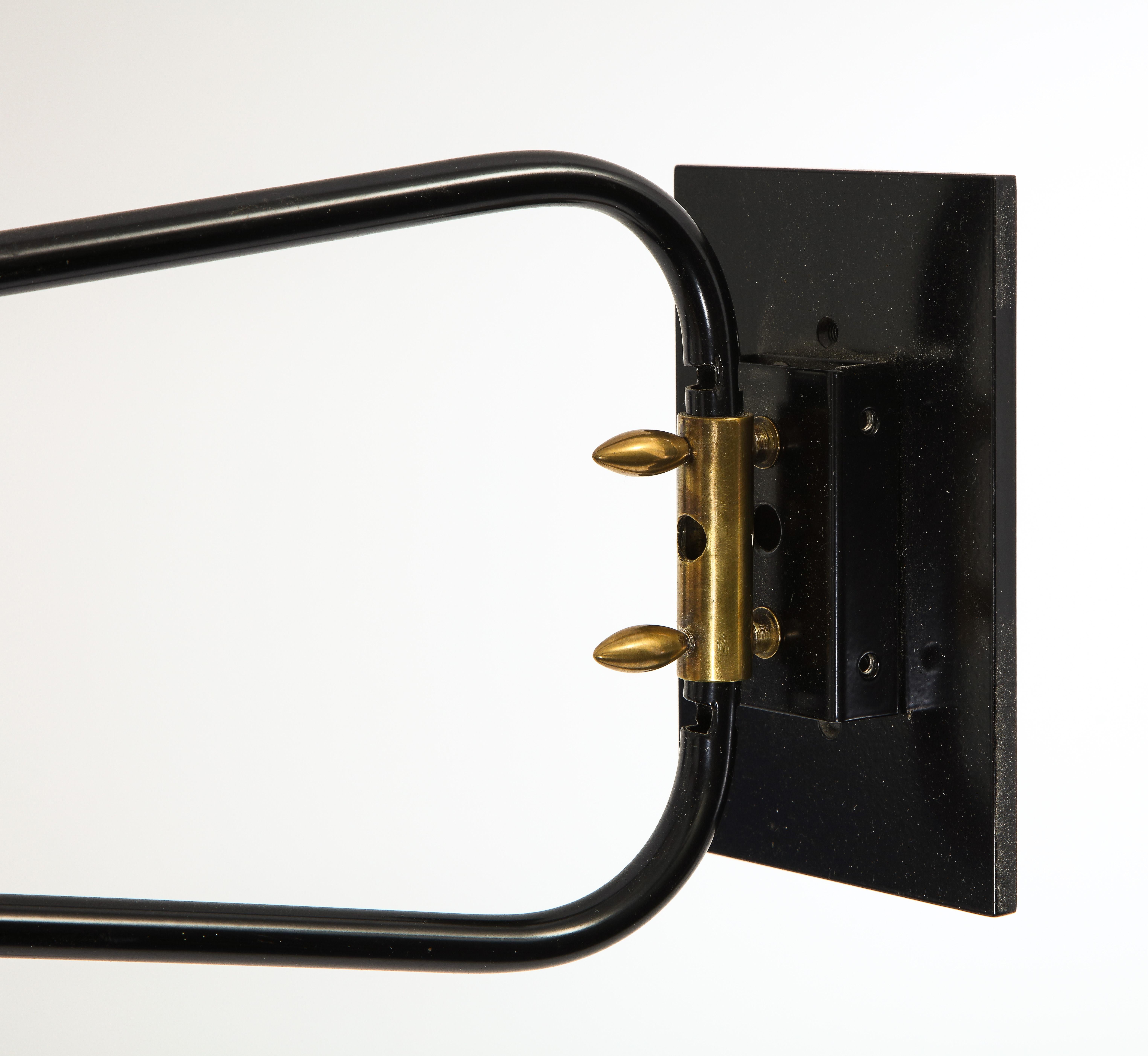 Mid-Century Modern Large Scale Double Swing Arm Sconce by Arlus