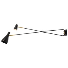 Vintage Large Scale Double Swing Arm Sconce by Arlus