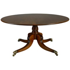 Large Scale Early 19th Century Regency Period Circular Mahogany Dining Table