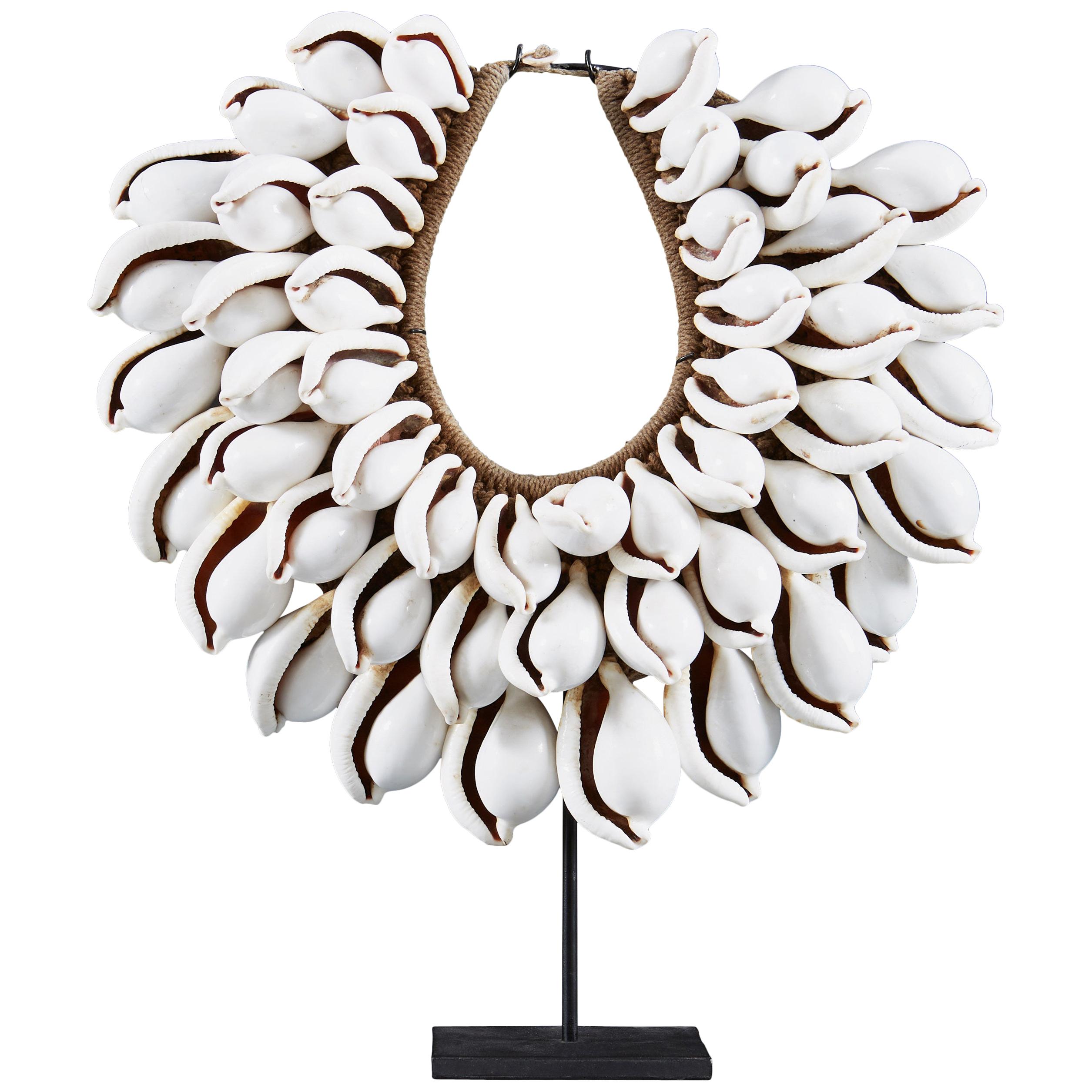 Large Scale Early 20th Century Cowrie Shell Necklace from Papua New Guinea