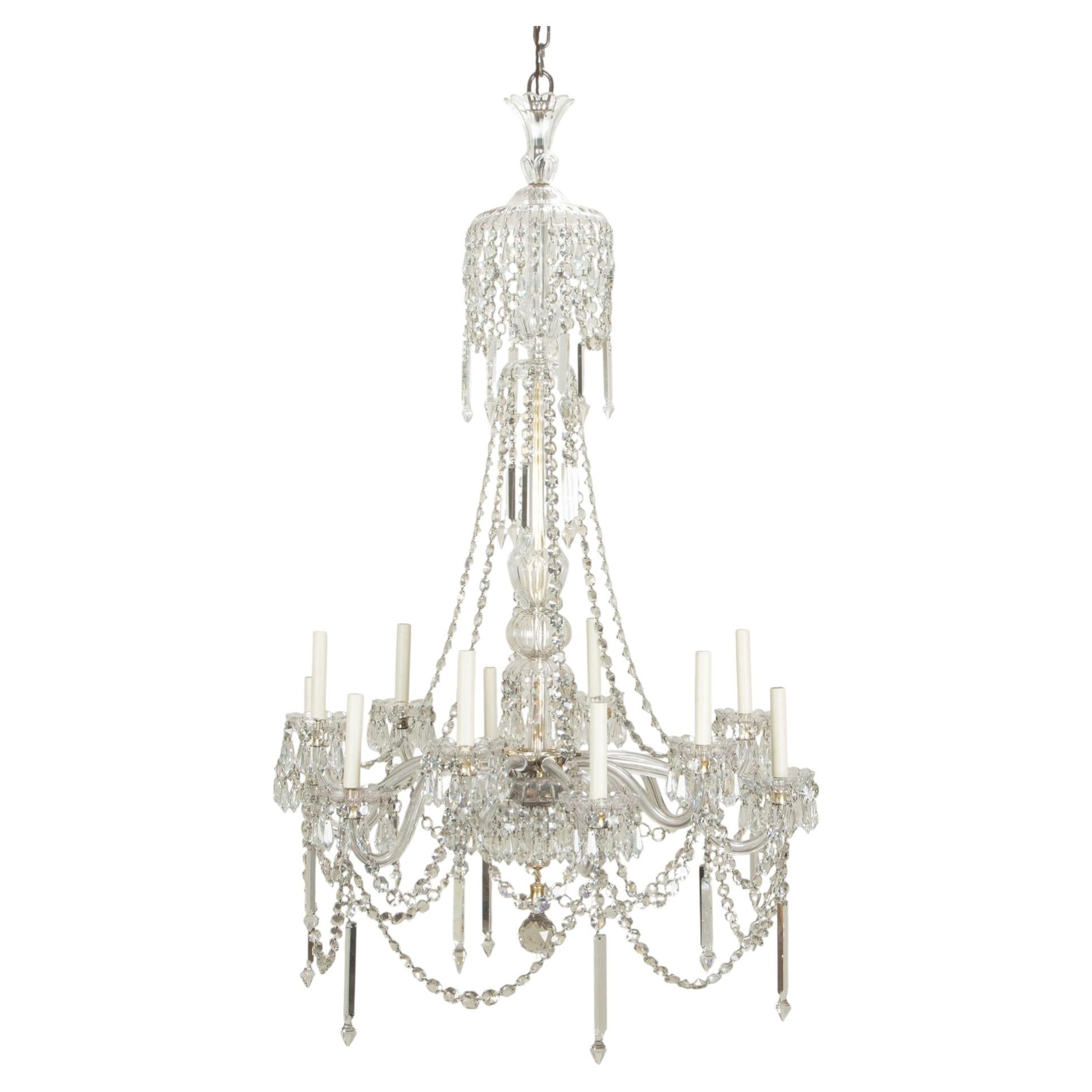 Large Scale Early 20th Century English Twelve Branch Chandelier